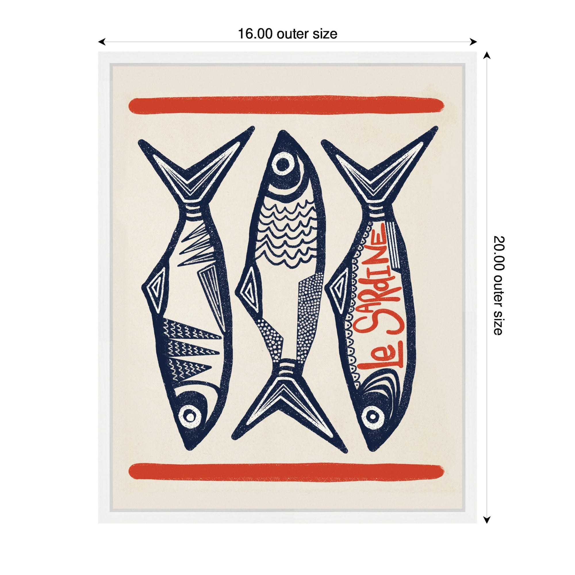 Le Sardine by Alicia Bock Framed Canvas Wall Art Print