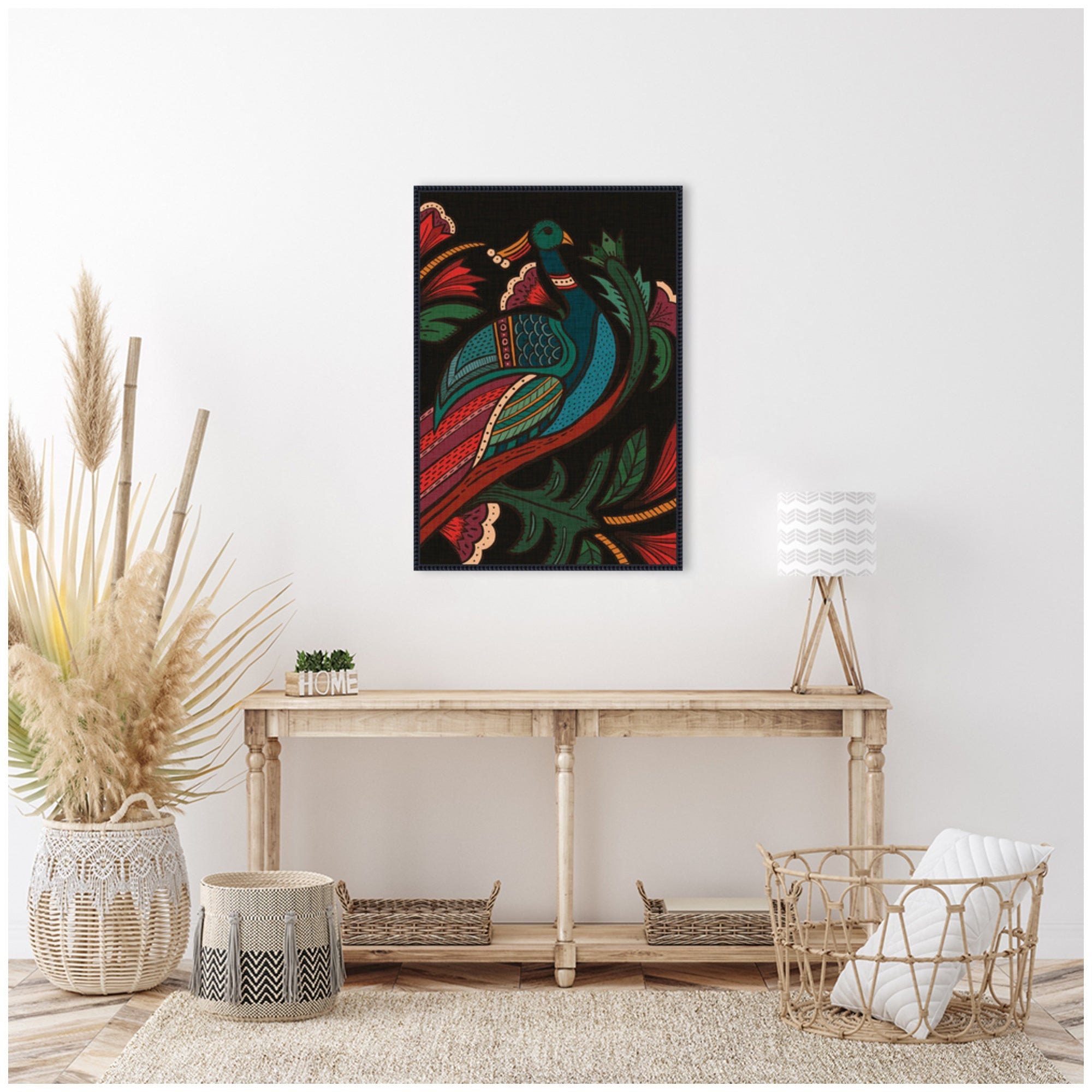 Sylvie Peacock Framed Canvas by Carey Copeland