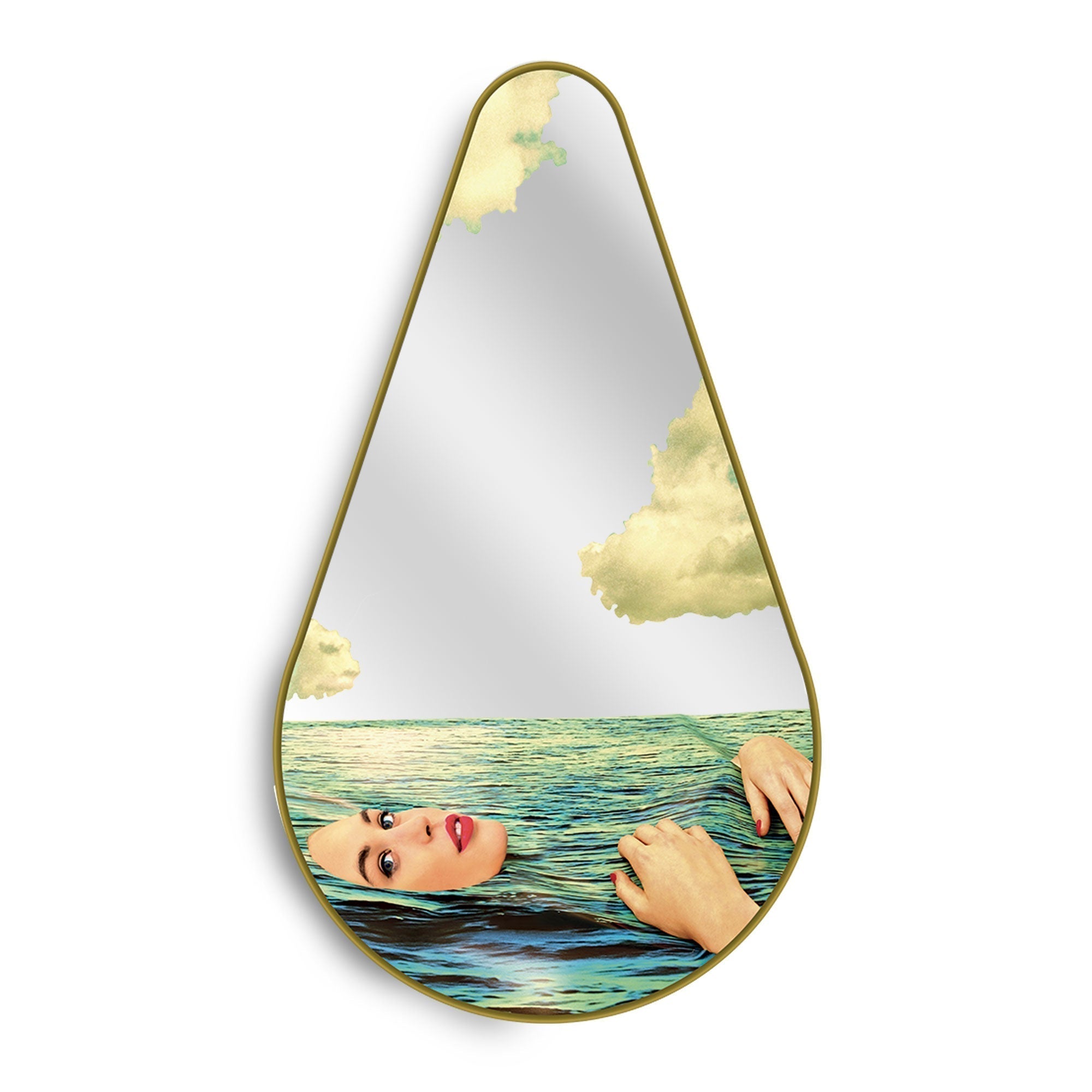 Mirror Gold Frame Pear Sea Girl by DEKOR - Resin Society