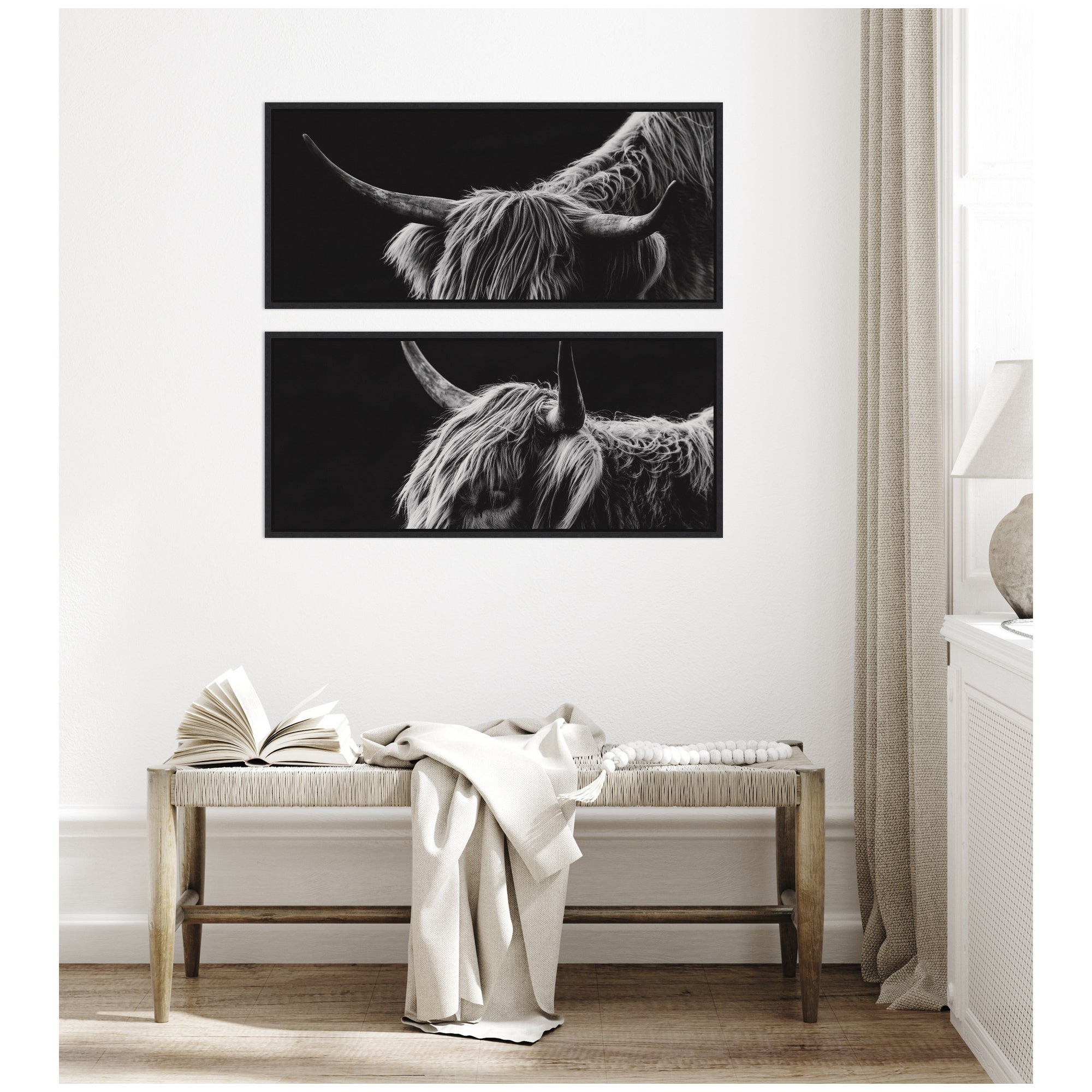 Scottish Highland Panel 2 Piece Framed Canvas Wall Art Set by Crystal Lynn Collins