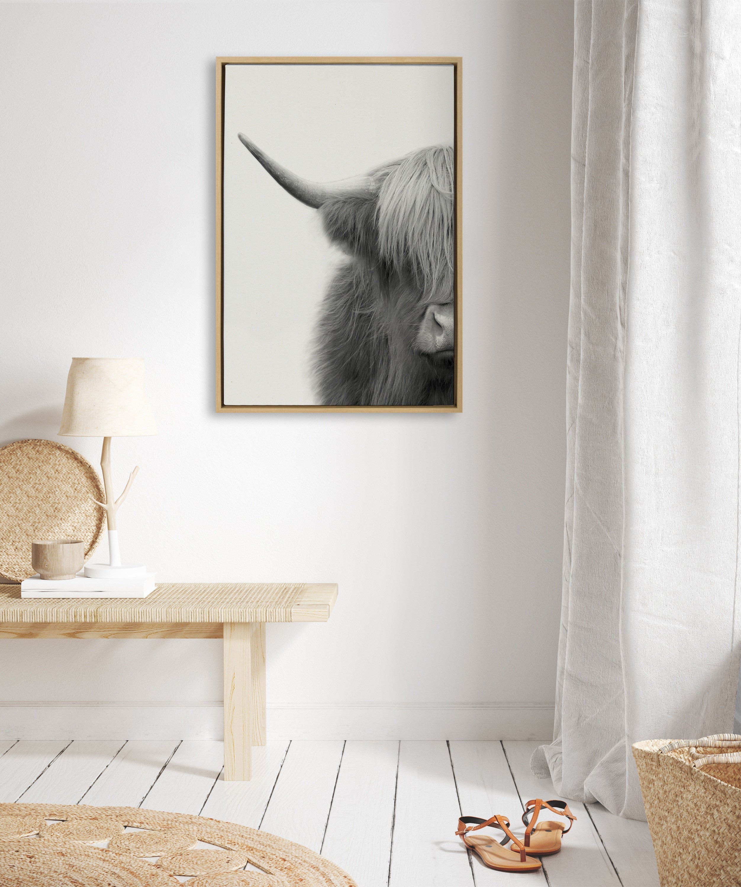 Sylvie Hey Dude Highland Cow Crop Framed Canvas by The Creative Bunch by kateandlaurel - product image 18 for Resin Society