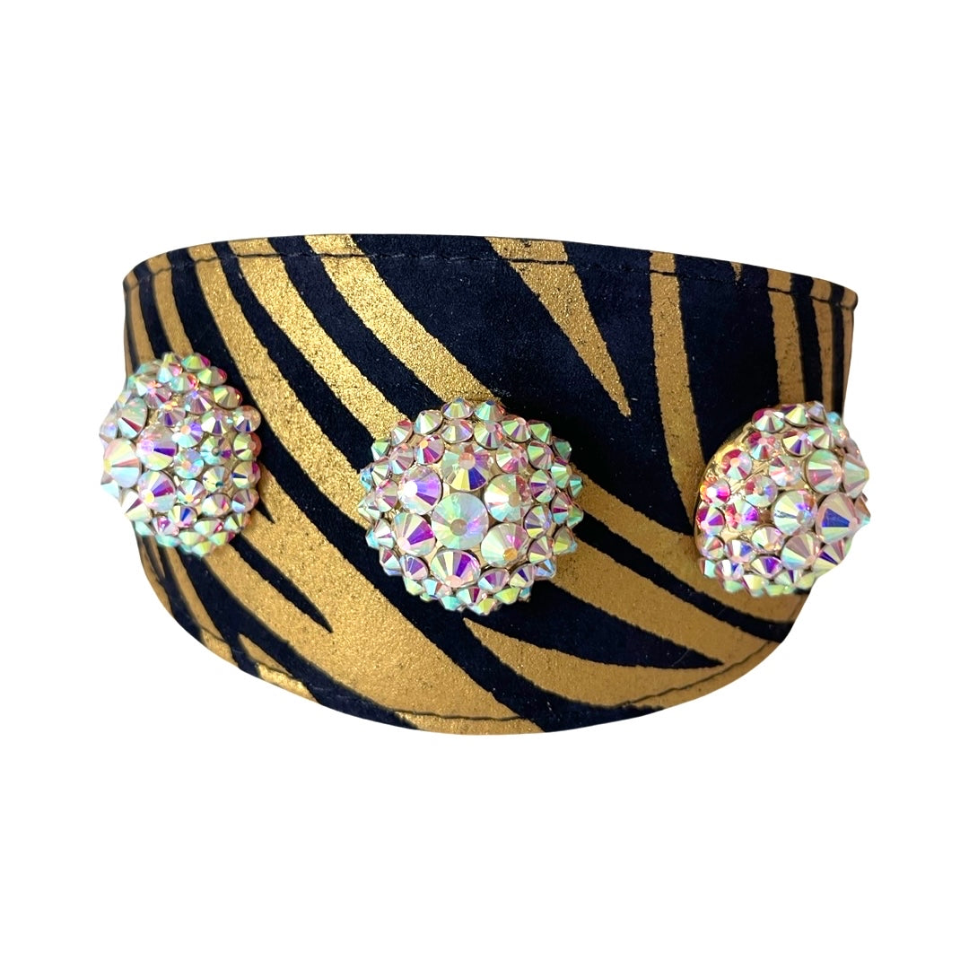 Glam Black & Gold Zebra Collar by Allysa Payne Beverly Hills