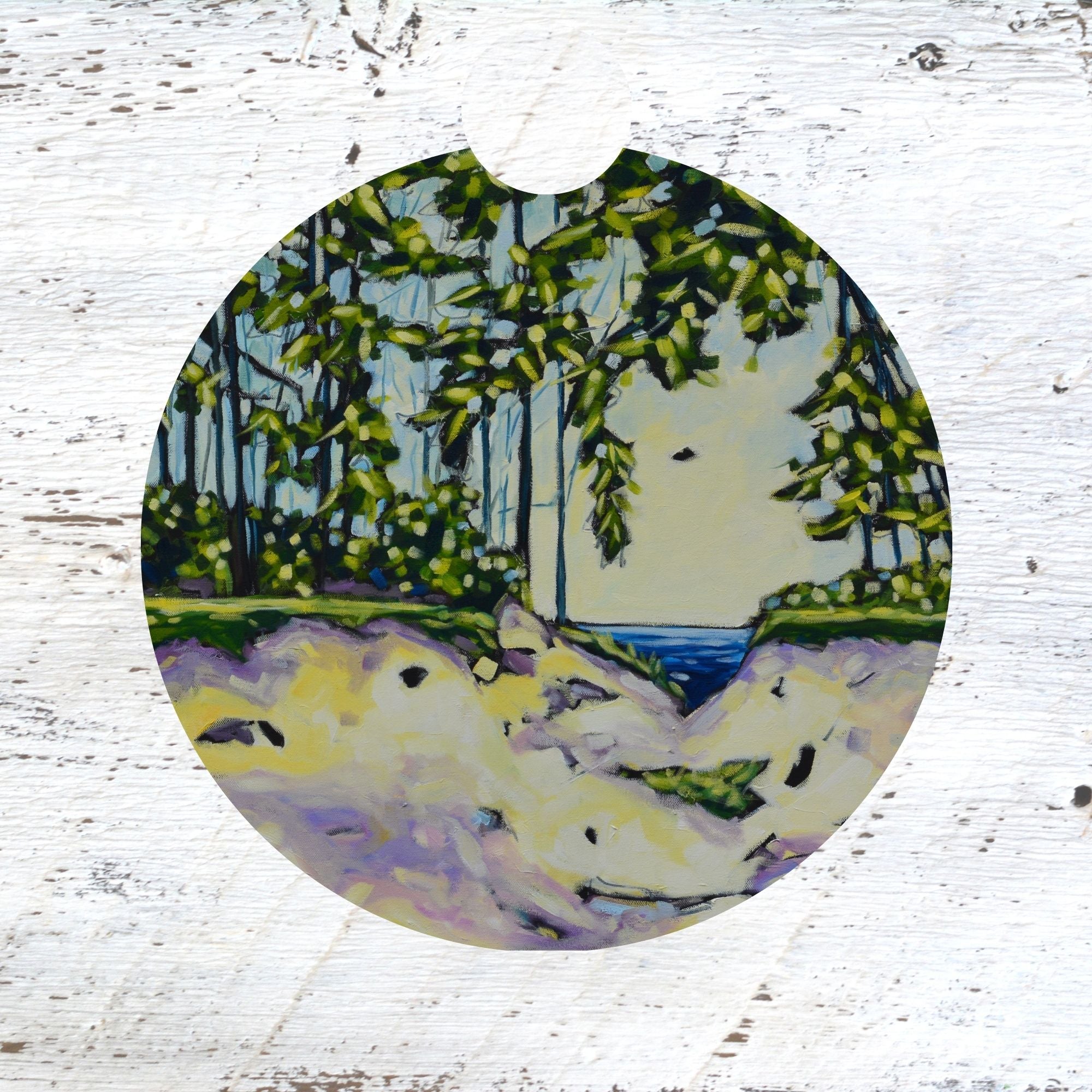 Car Coaster: I Follow My Heart and It Leads Me To The Lake. Artist Christi Dreese by Dreese Fine Art - Resin Society
