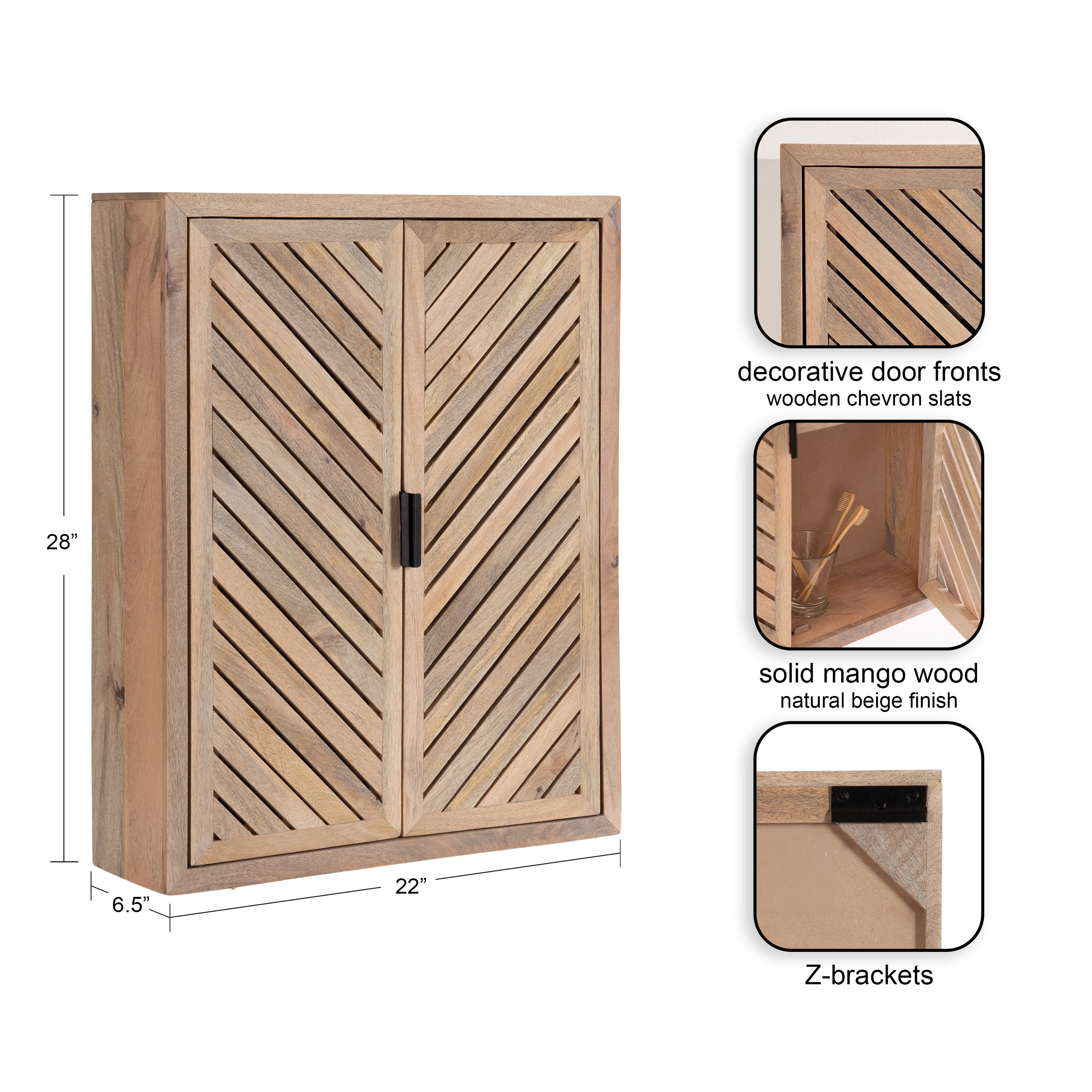 Mezzeta Tall Wood Bath Cabinet