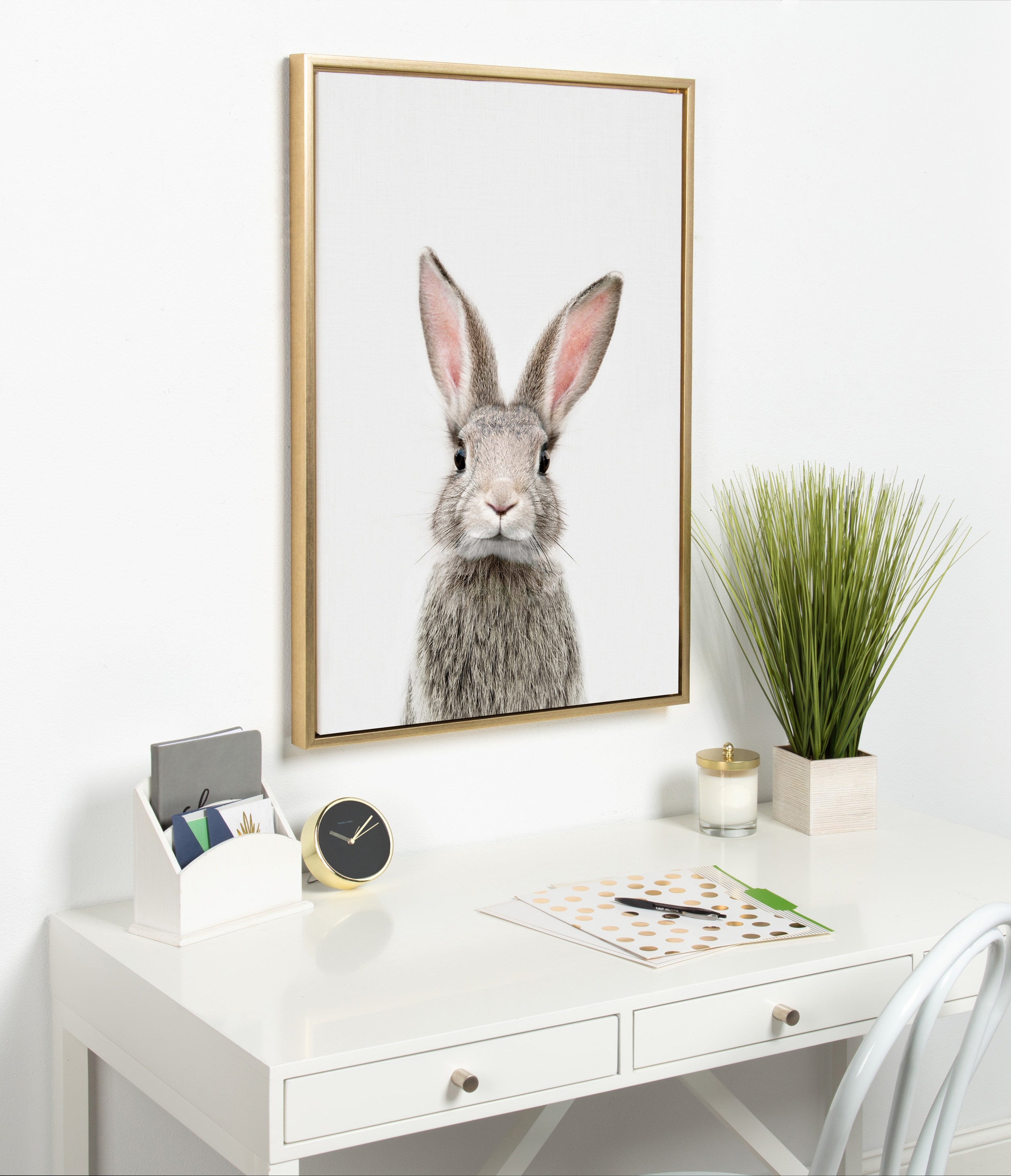 Sylvie Young Rabbit Framed Canvas by Amy Peterson Art Studio