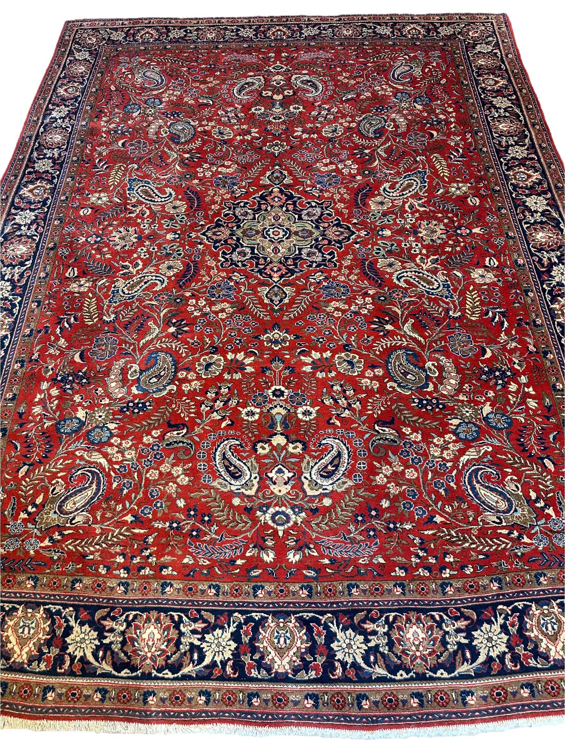 1940s Persian Yazd Area Rug 7’11” X 10’10″ by Rugistan - main product image for Resin Society
