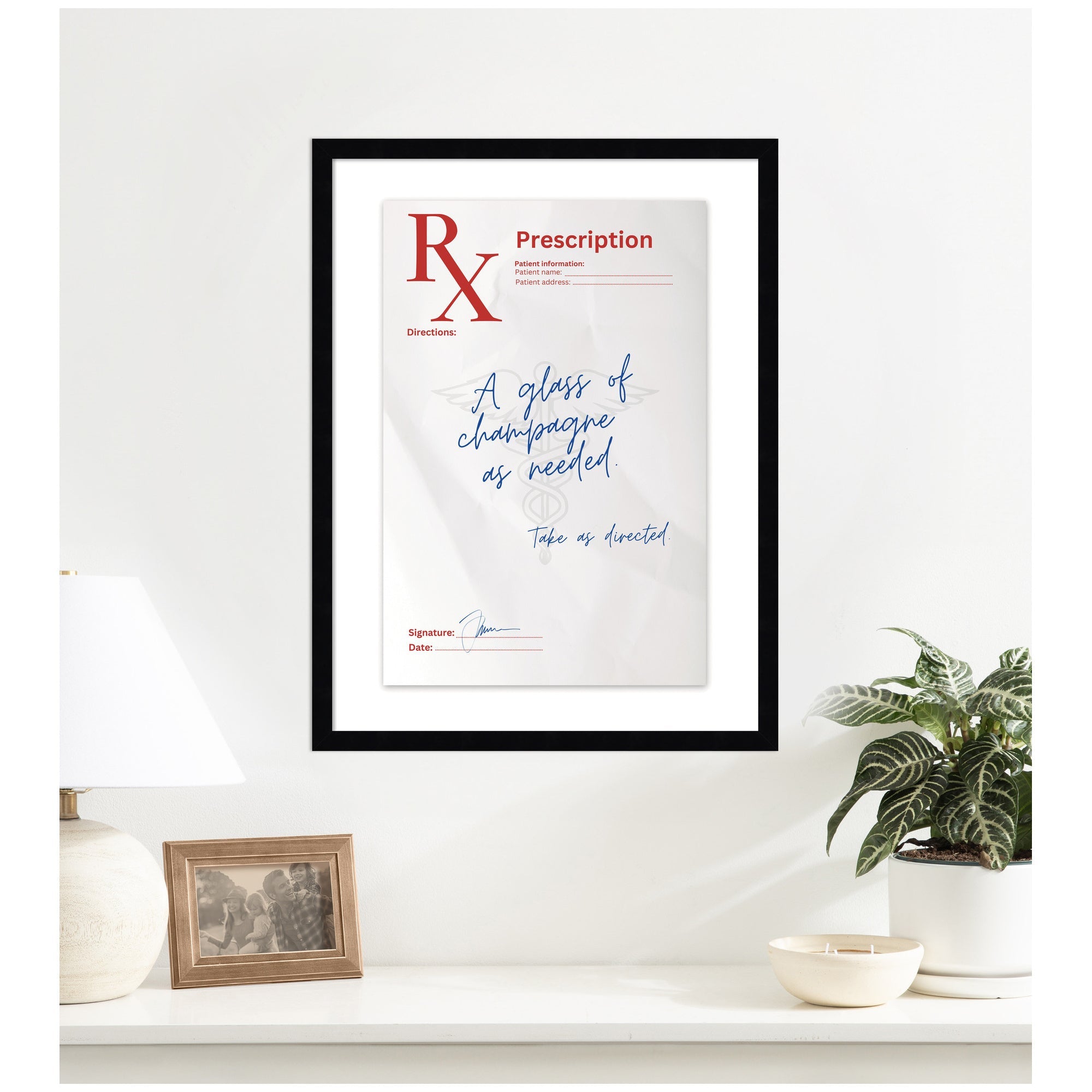A Glass of Champagne Rx by Honey Island Studio Framed Wall Art Print