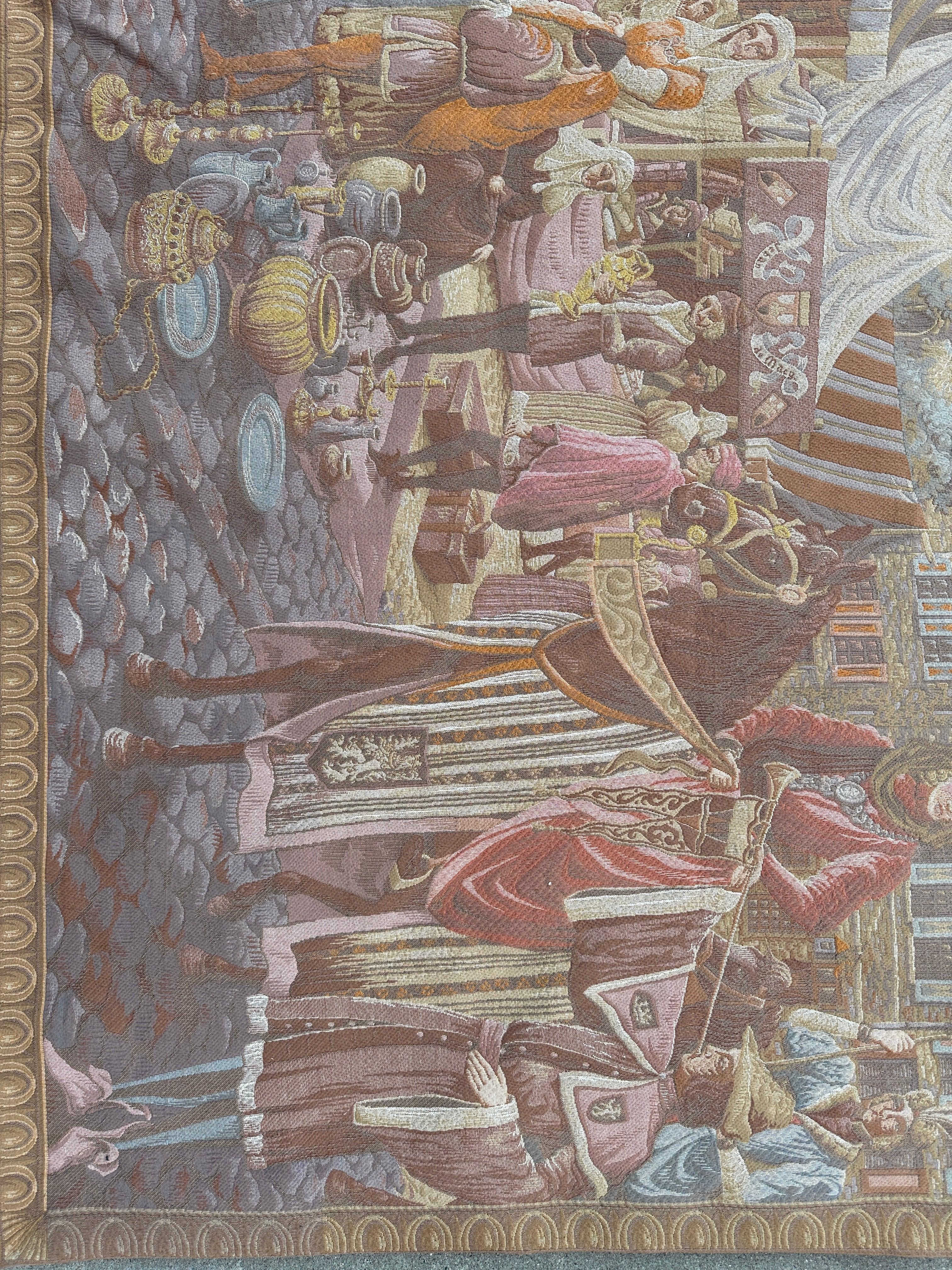 1990s Belgium Wall Tapestry 4'1” x 6'4”