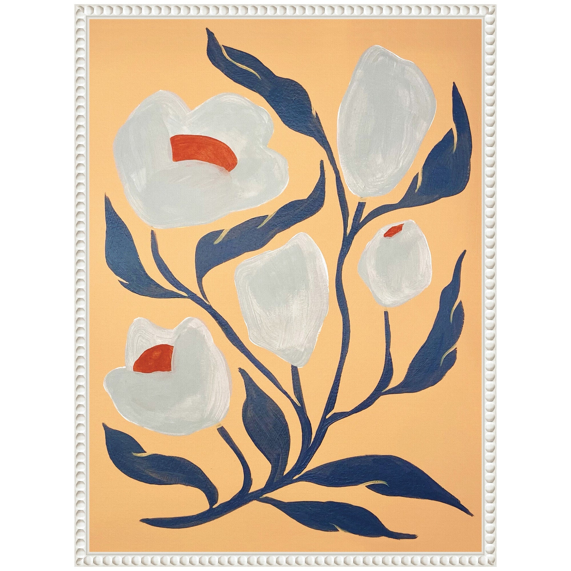 Sylvie Gray Flower Framed Canvas by Emma Daisy