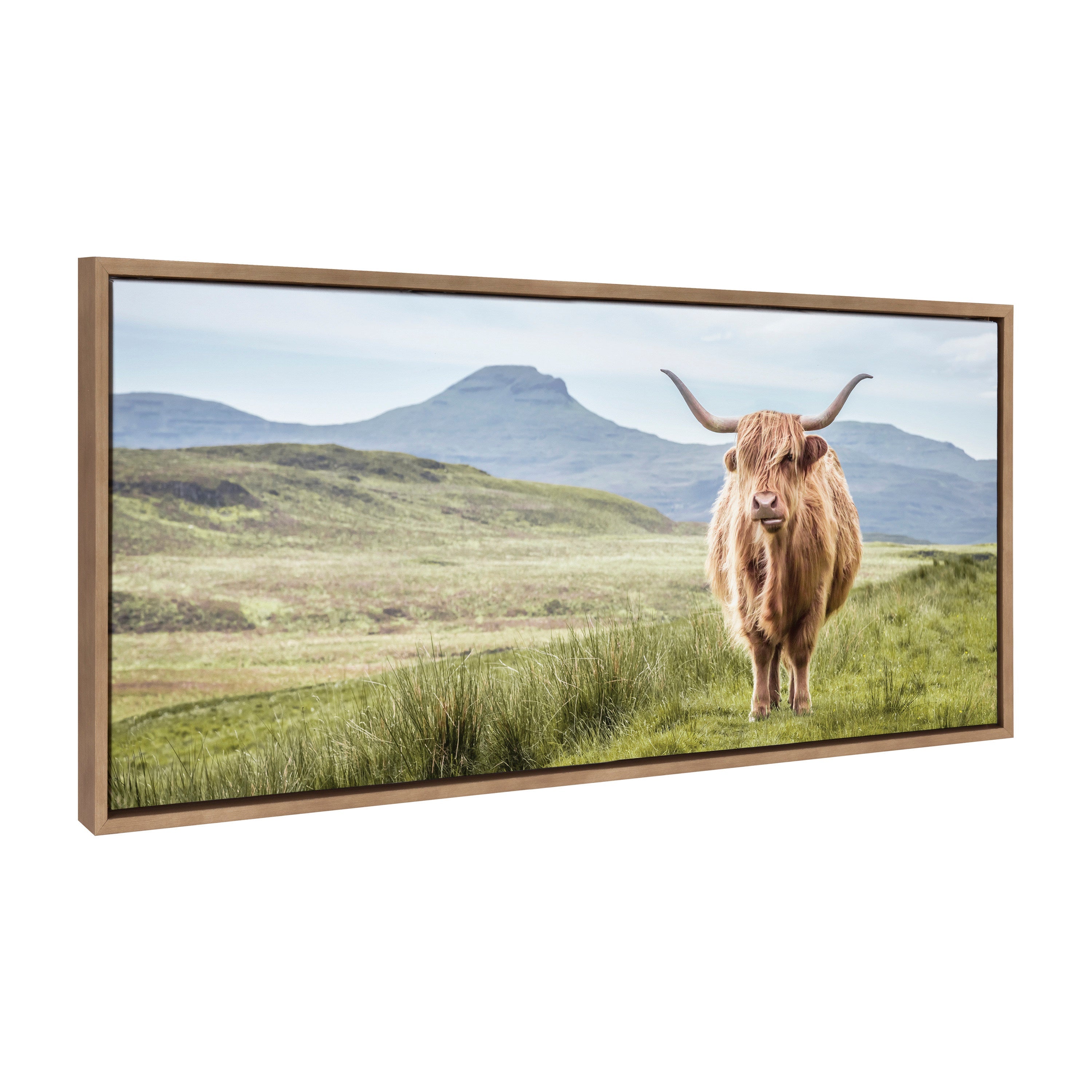 Sylvie Highland Cow Mountain Landscape Framed Canvas by The Creative by kateandlaurel - product image 14 for Resin Society