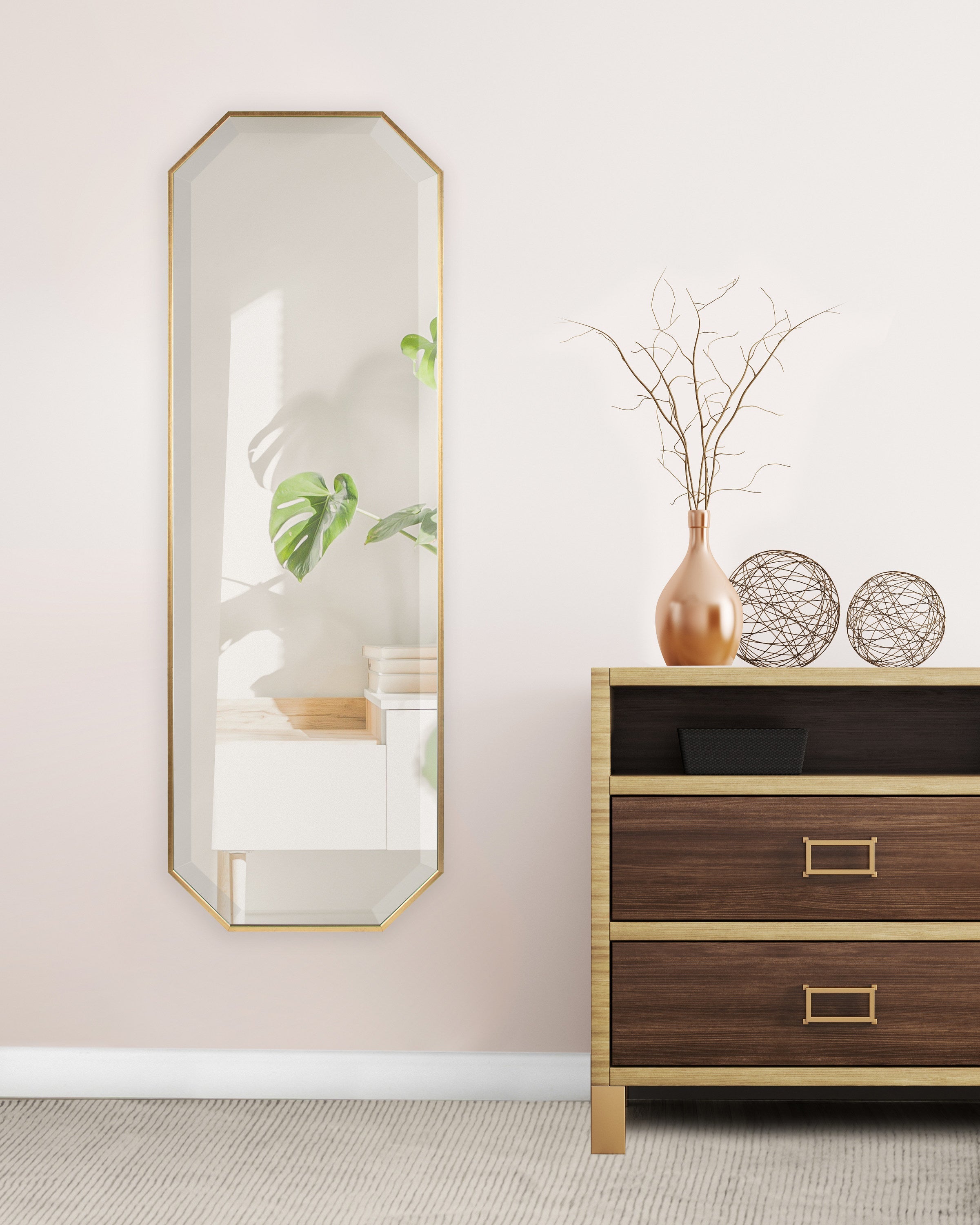 Rhodes Octagon Framed Wall Mirror by kateandlaurel - product image 17 for Resin Society