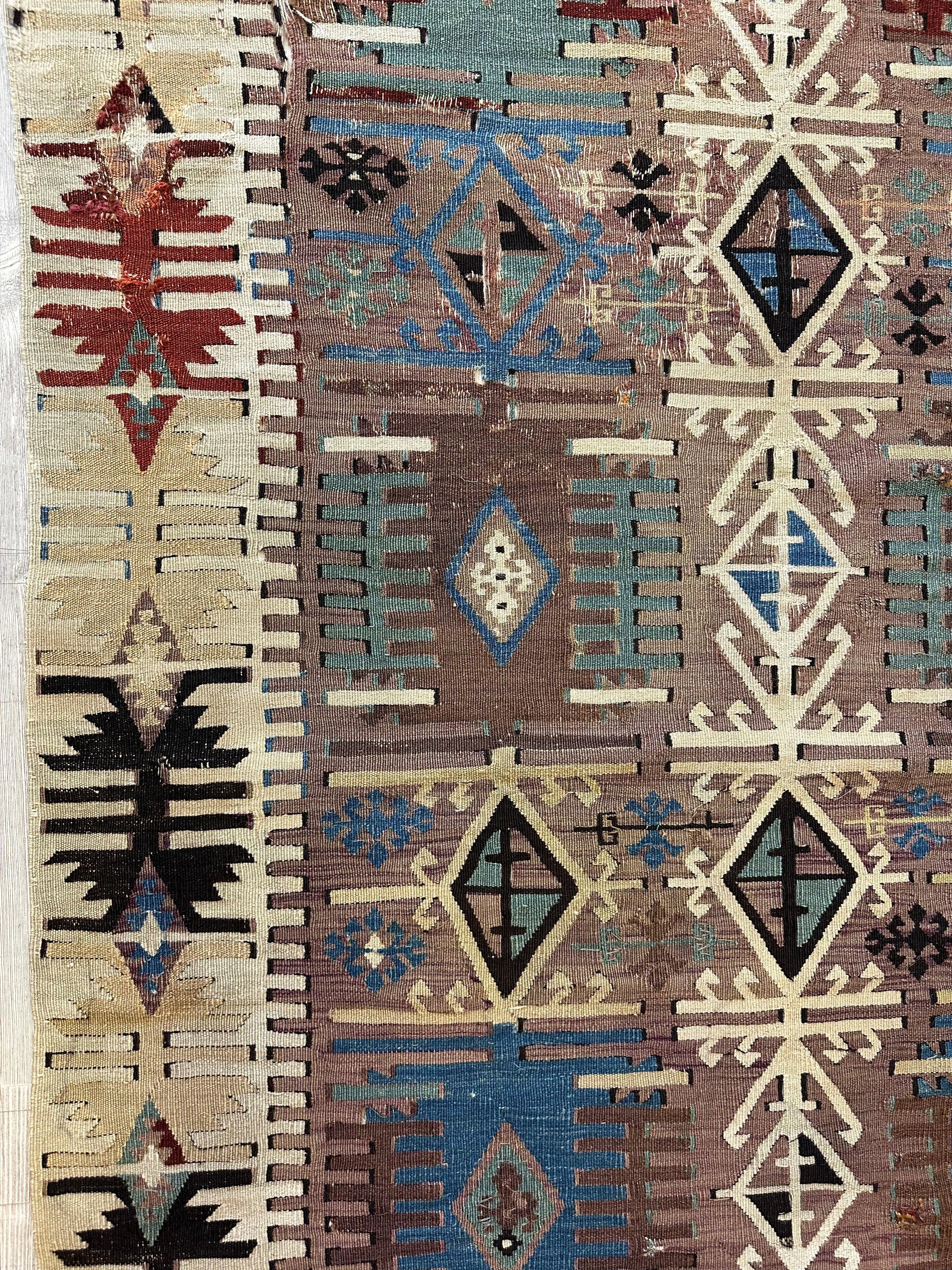 Reyhanli Anatolian 19th C Antique One Of A Kind Kilim Rug 5’ x 8’3” by Rugistan - product image 10 for Resin Society