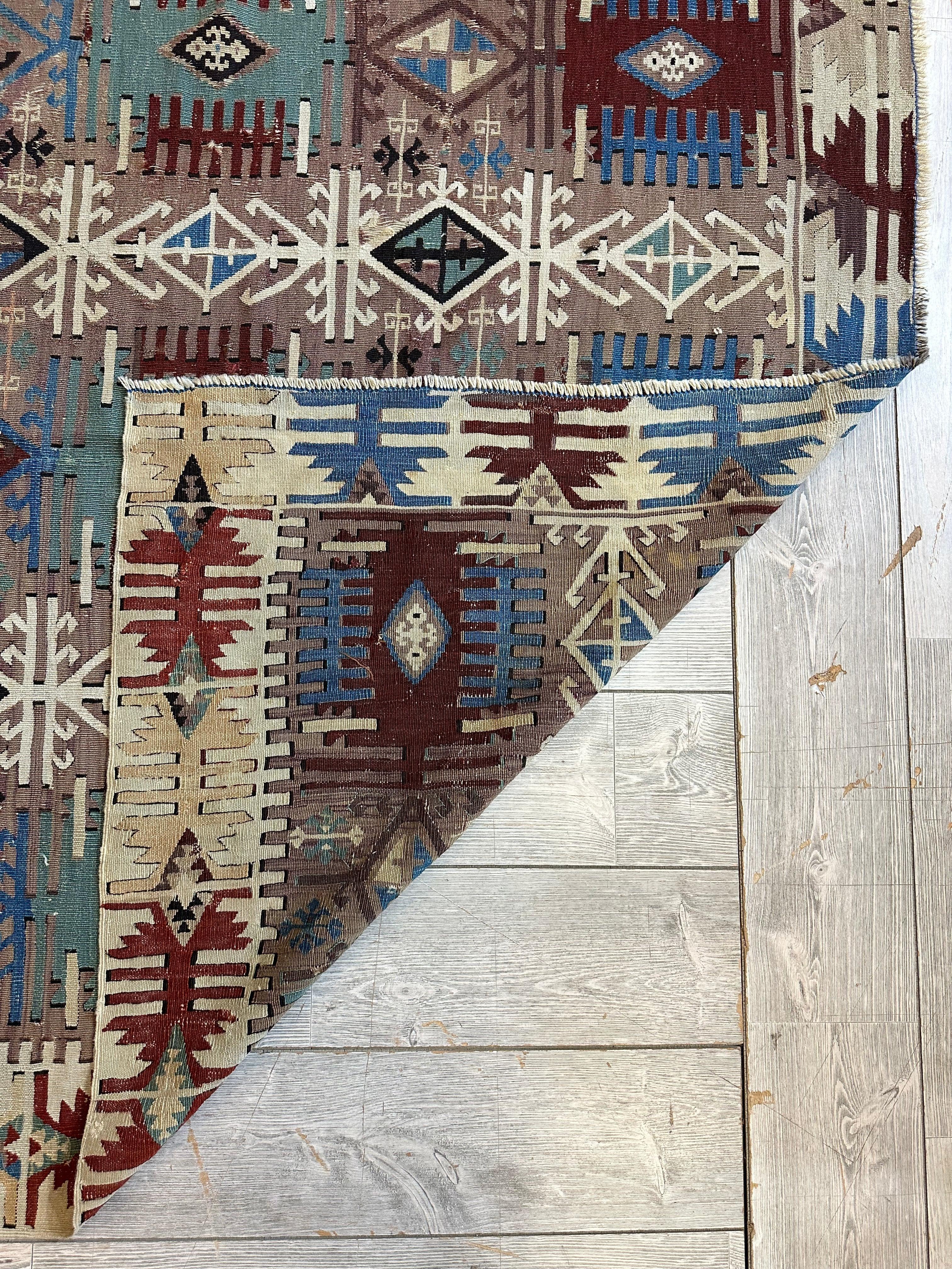 Reyhanli Anatolian 19th C Antique One Of A Kind Kilim Rug 5’ x 8’3” by Rugistan - product image 19 for Resin Society