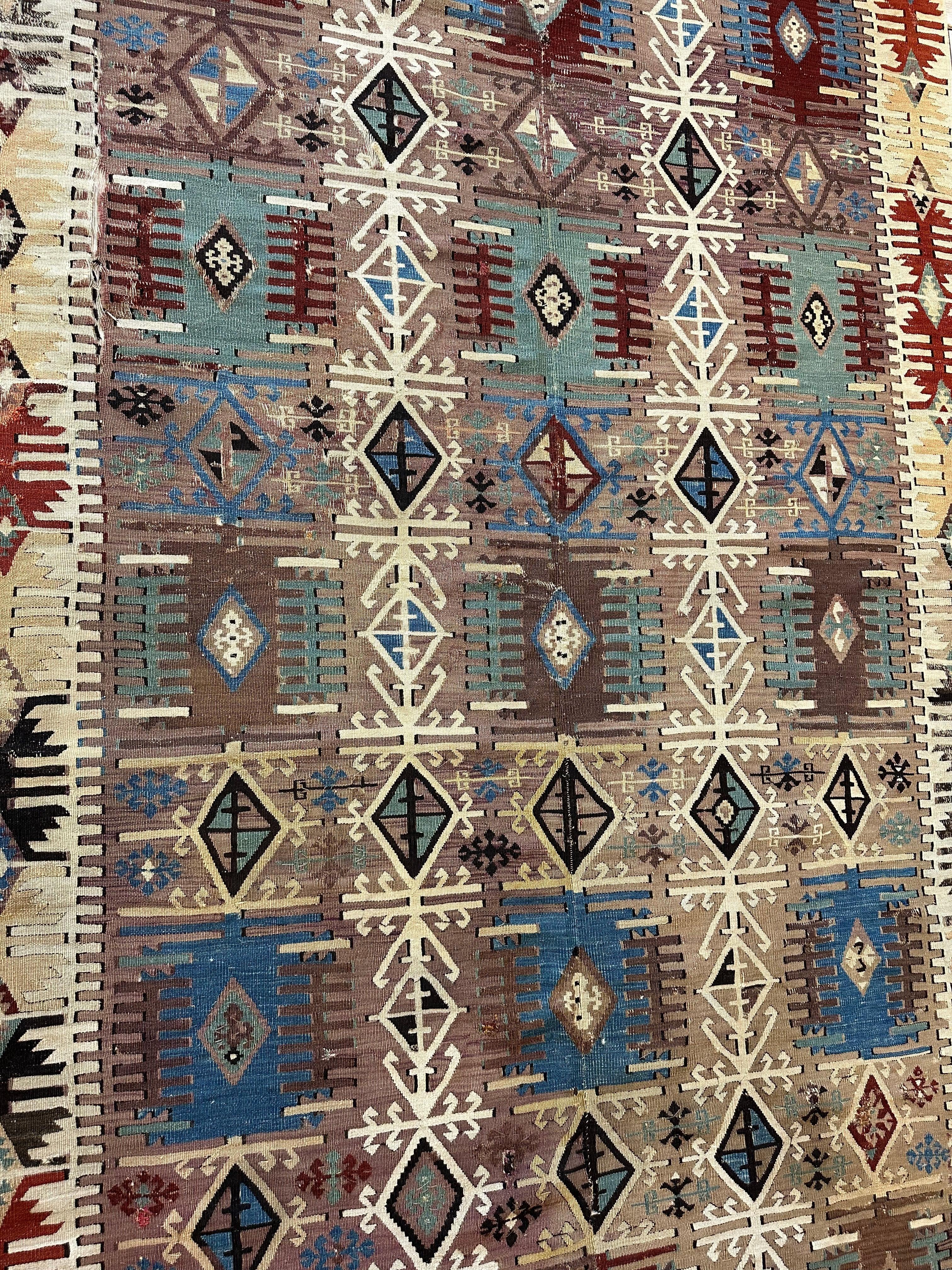 Reyhanli Anatolian 19th C Antique One Of A Kind Kilim Rug 5’ x 8’3” by Rugistan - product image 4 for Resin Society