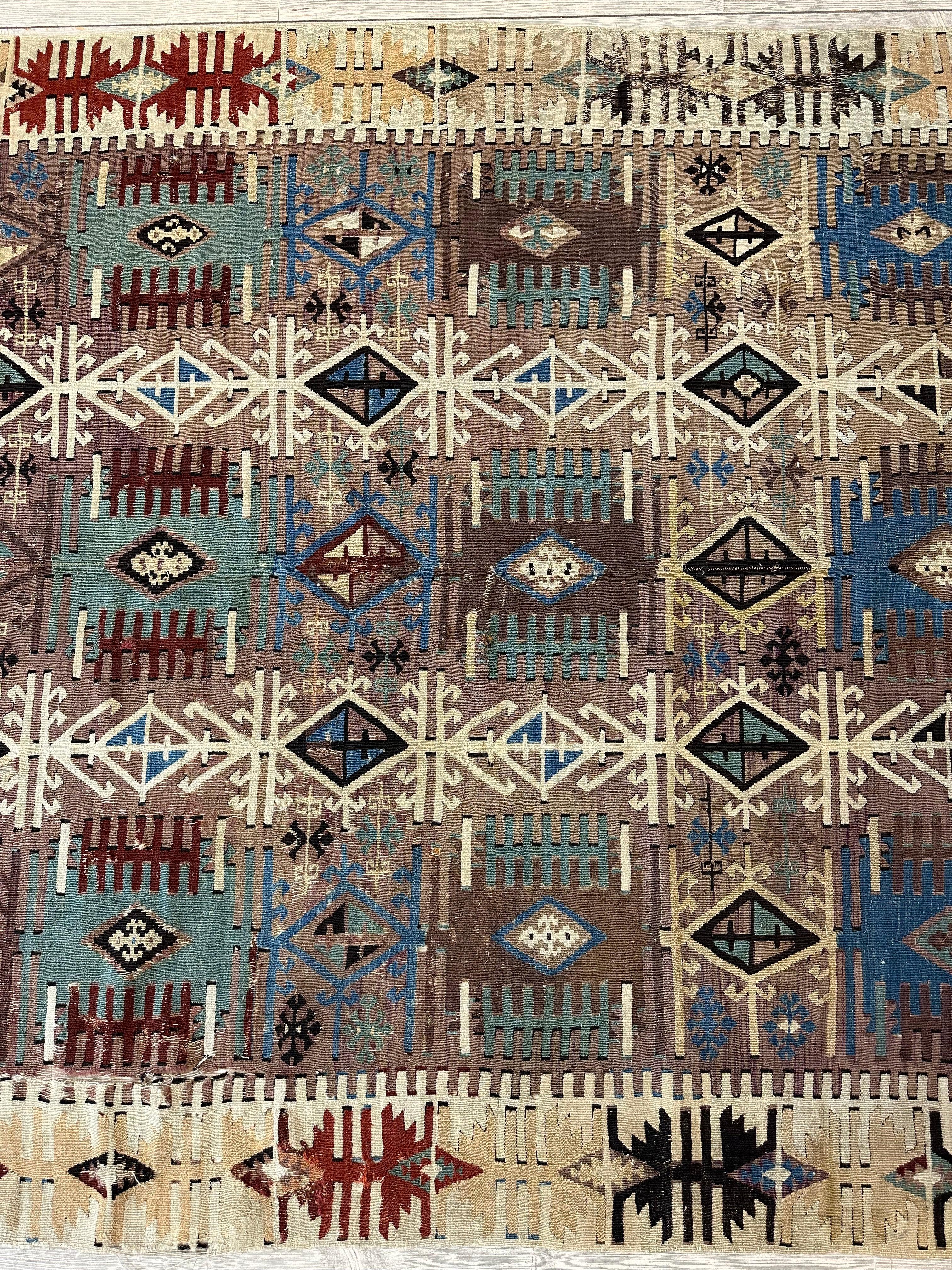 Reyhanli Anatolian 19th C Antique One Of A Kind Kilim Rug 5’ x 8’3” by Rugistan - product image 5 for Resin Society