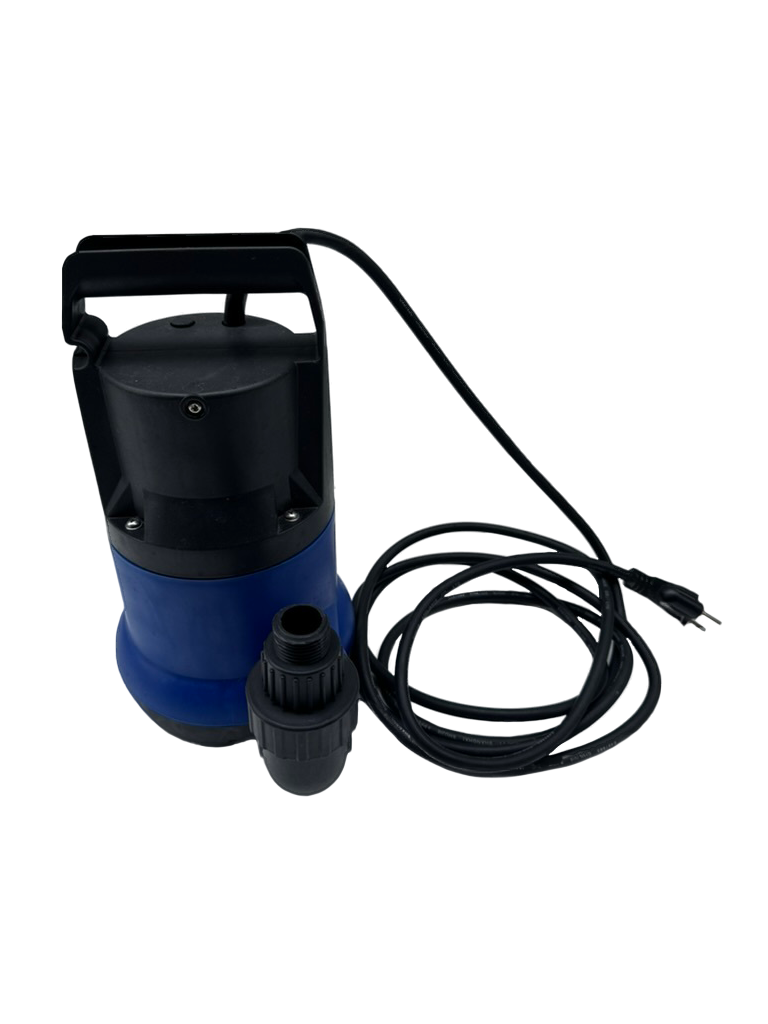 RevX Cold Plunge Drain Pump with hose attachments on a white background