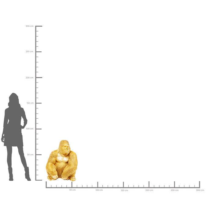 Deco Figurine Monkey Gorilla Side XL Gold 76cm