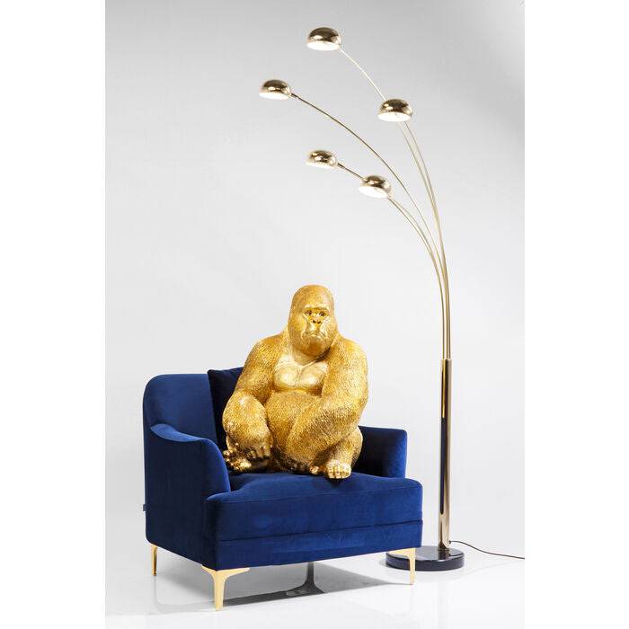 Deco Figurine Monkey Gorilla Side XL Gold 76cm