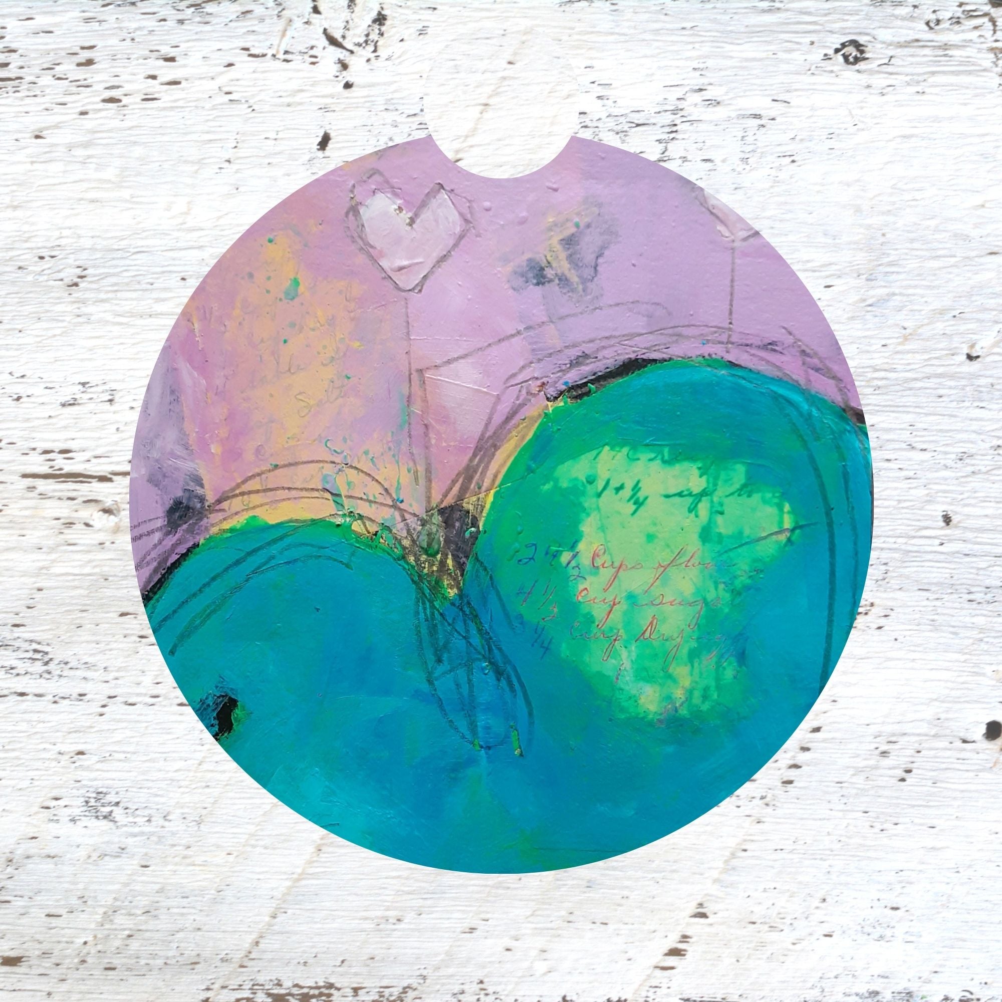 Car Coaster: Blue Heart. Artist Christi Dreese by Dreese Fine Art - Resin Society