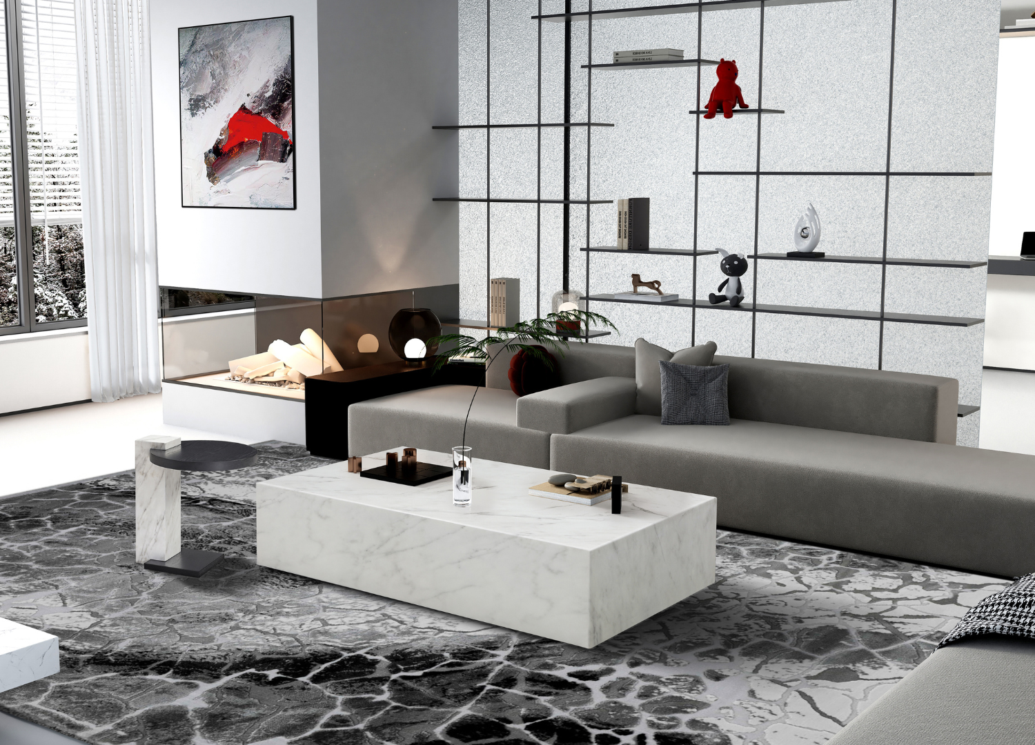 Cube Rectangular Coffee Table detail image - Resin Society