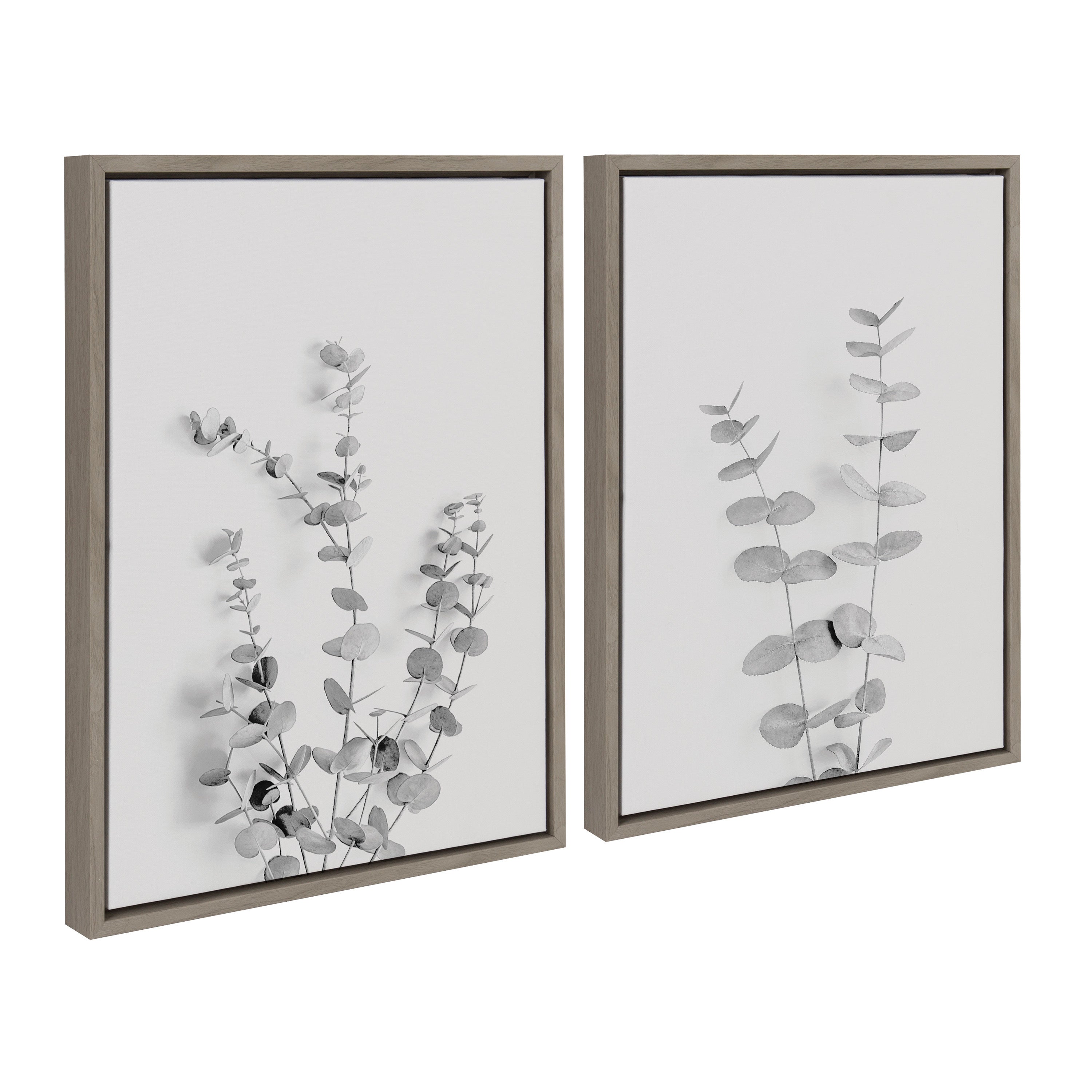 Sylvie Neutral Botanical 3 and 4 Soft White Framed Canvas by kateandlaurel - product image 6 for Resin Society