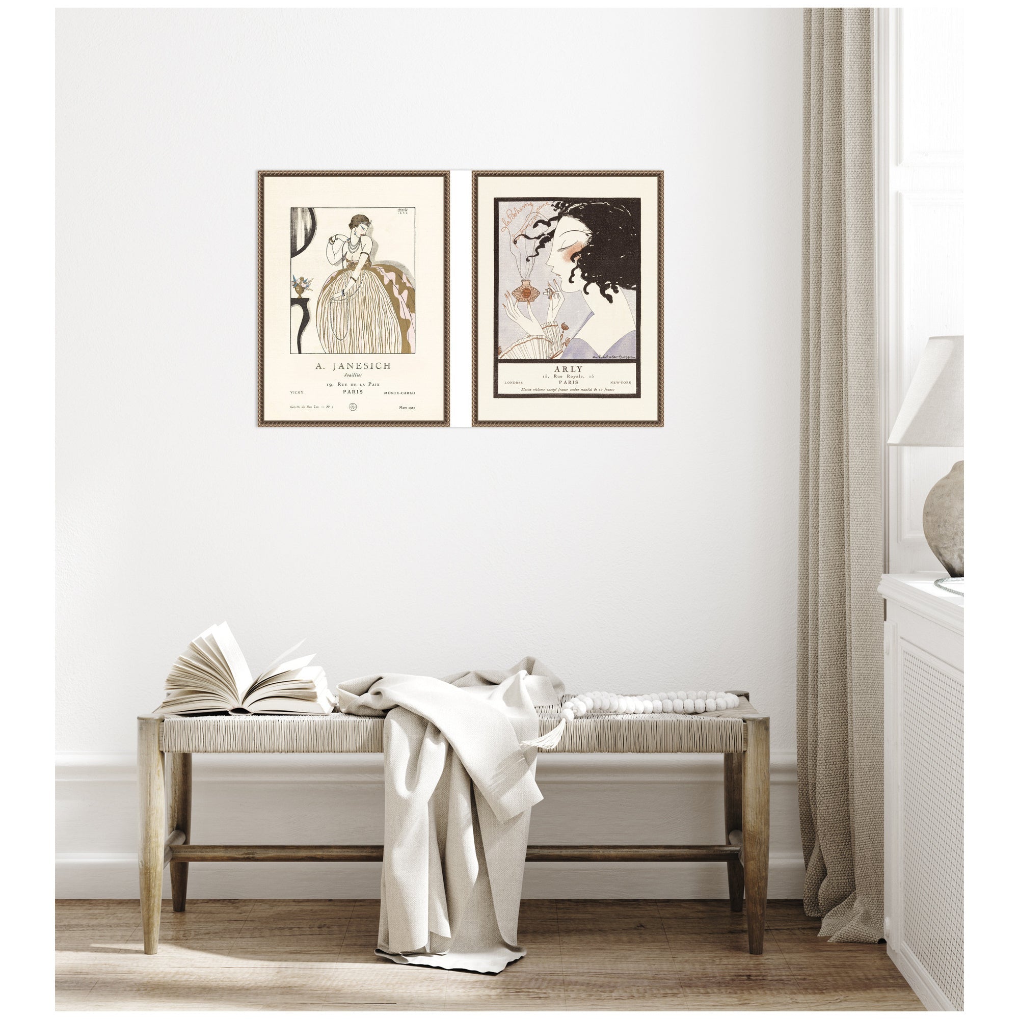 Arly 1921 Alexandre Jacovleff & A Janesich 1920 Edouard Halouze 2 Piece Framed Canvas Wall Art Set by Nostalgia Prints
