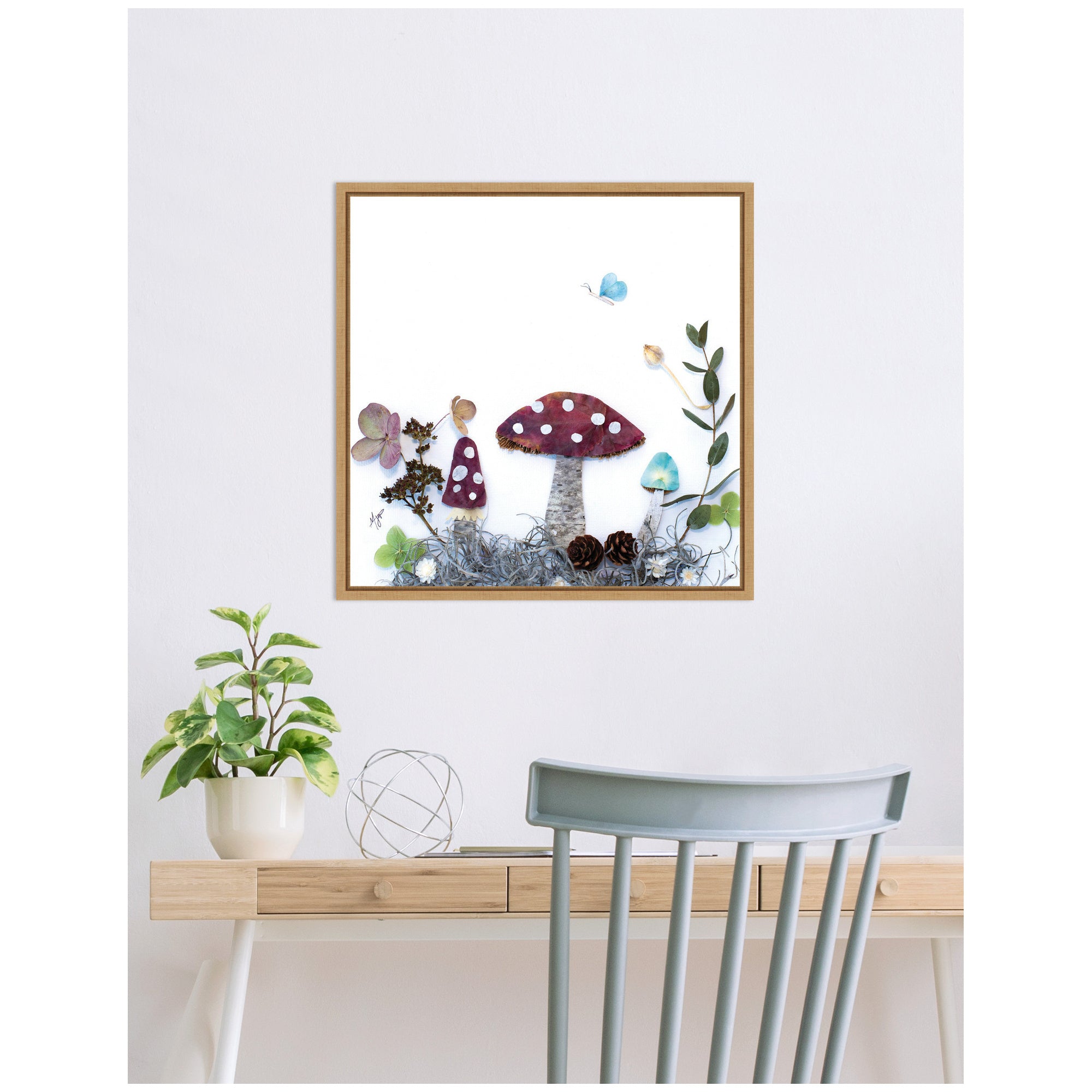 Mushroom No.
1 by Madeline Jeppesen Framed Canvas Wall Art Print