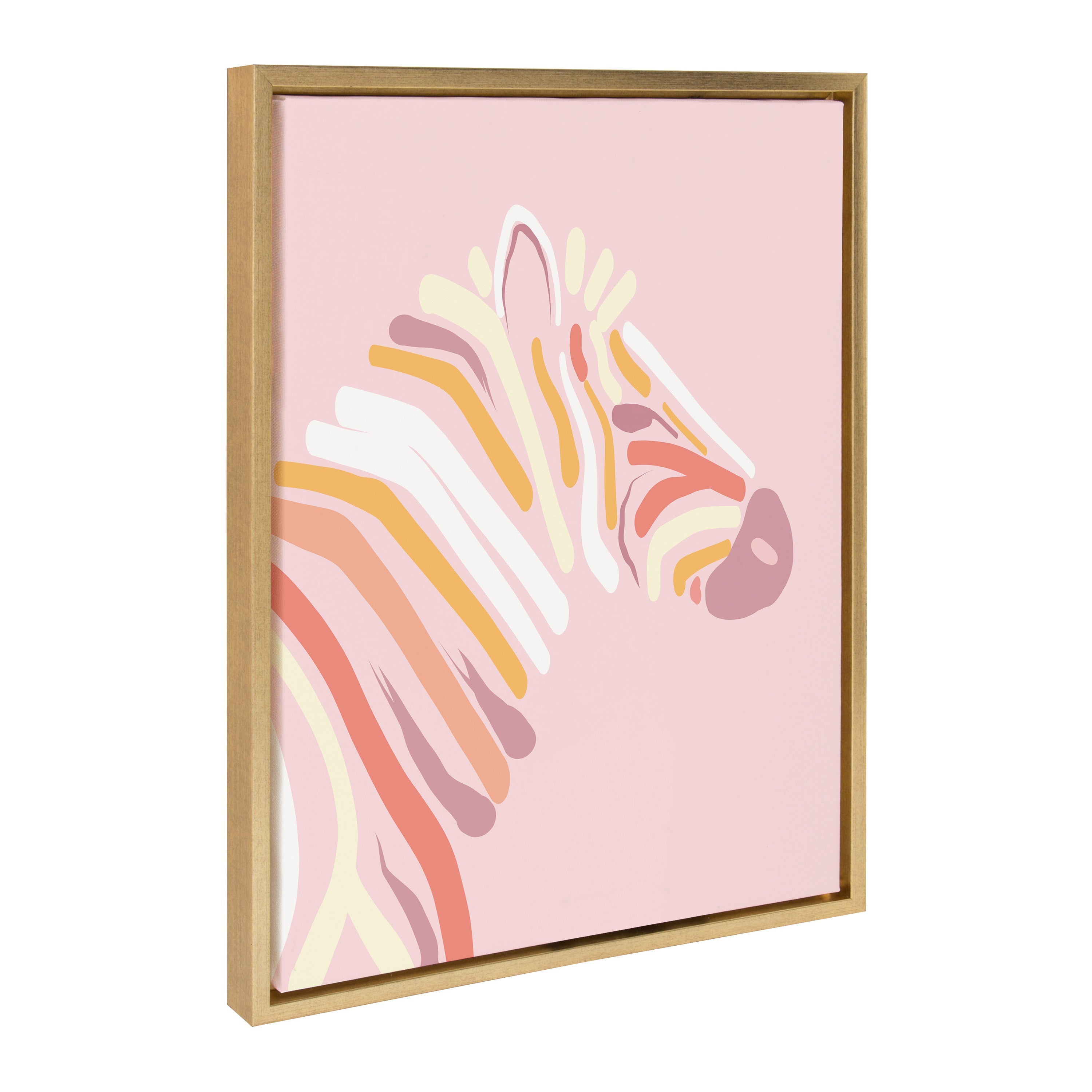 Sylvie Pink Zebra Framed Canvas
