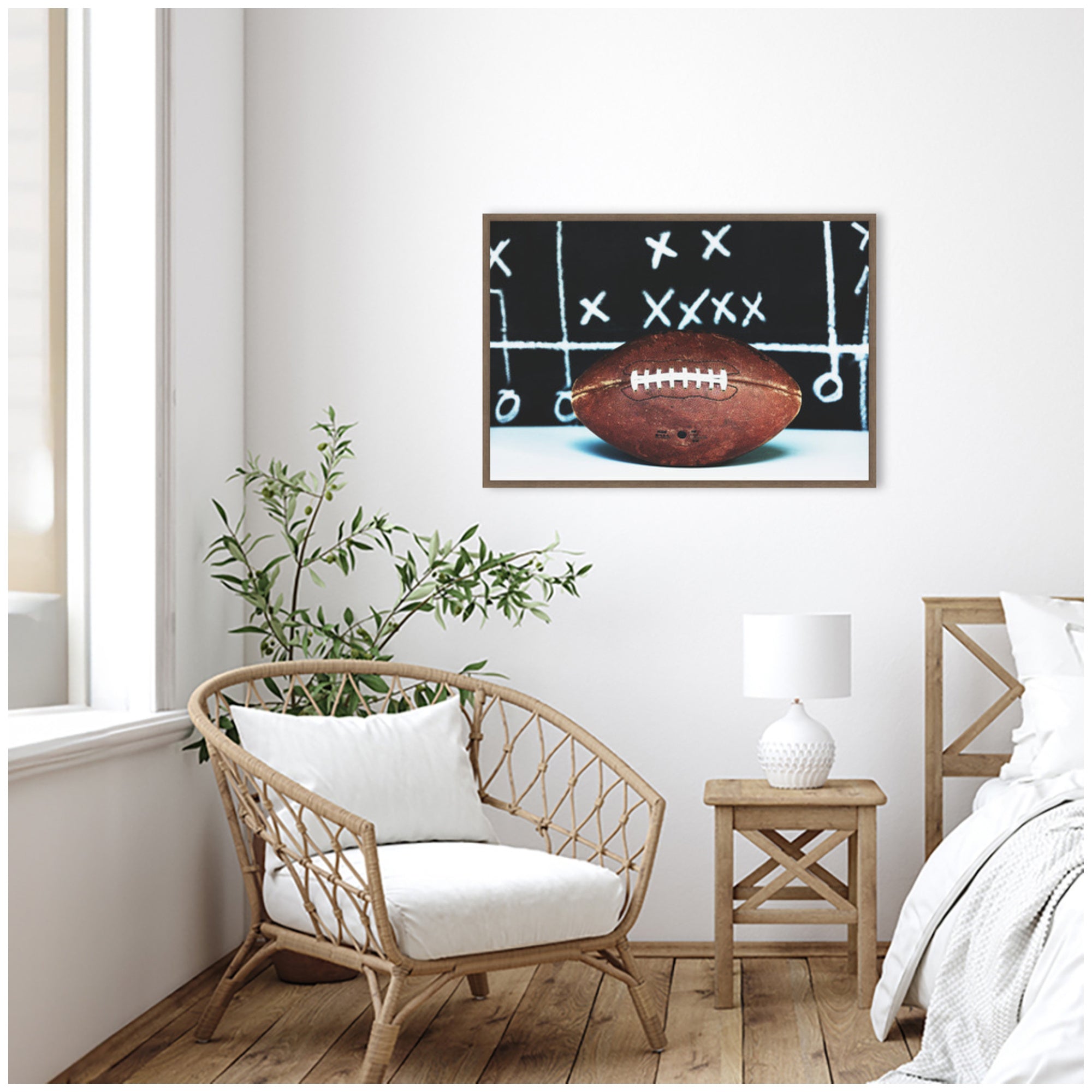 Sylvie Playbook Football Framed Canvas by Alicia Abla