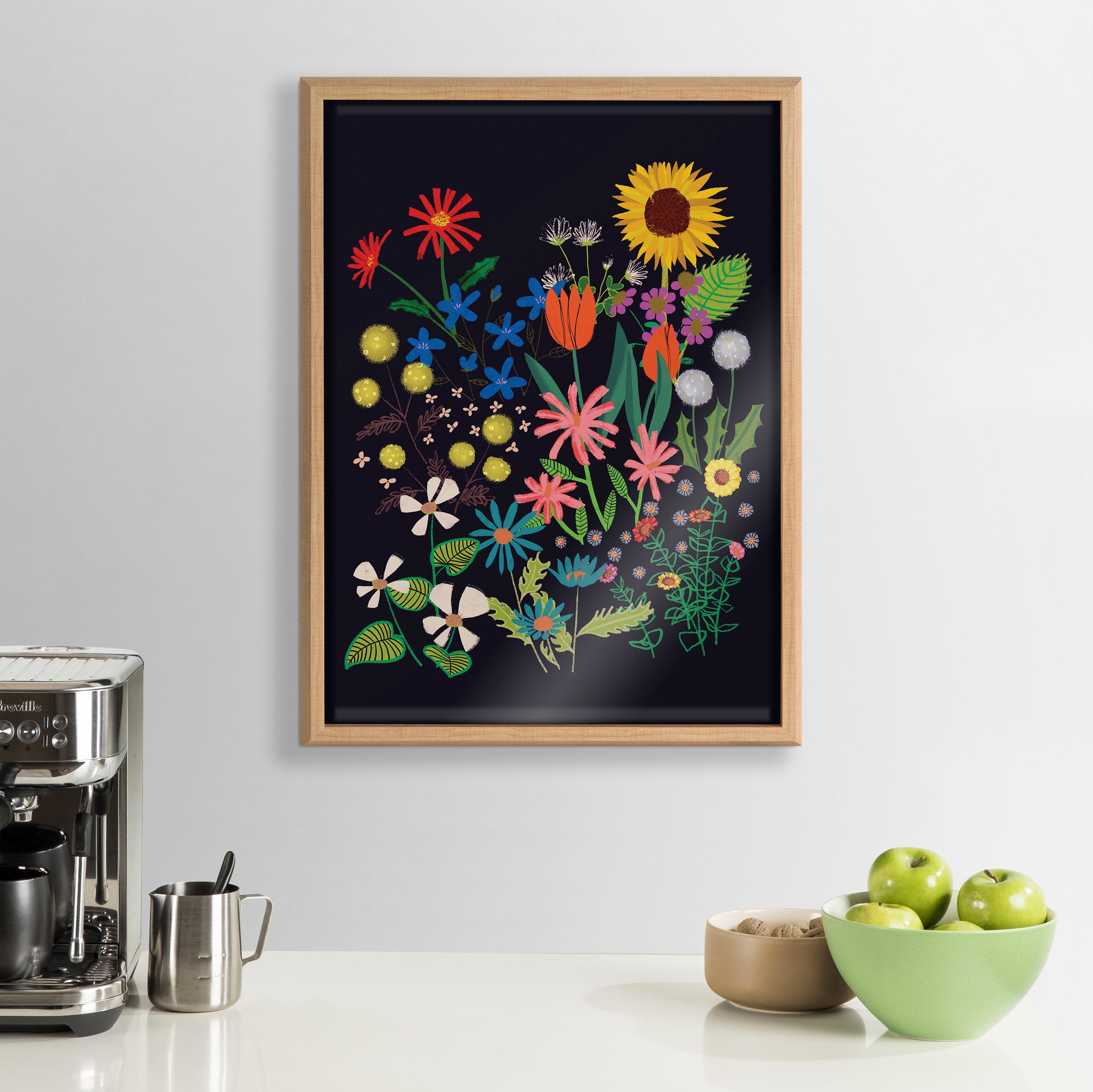 Blake Dark Flora Framed Printed Glass by Hannah Beisang by kateandlaurel - product image 8 for Resin Society