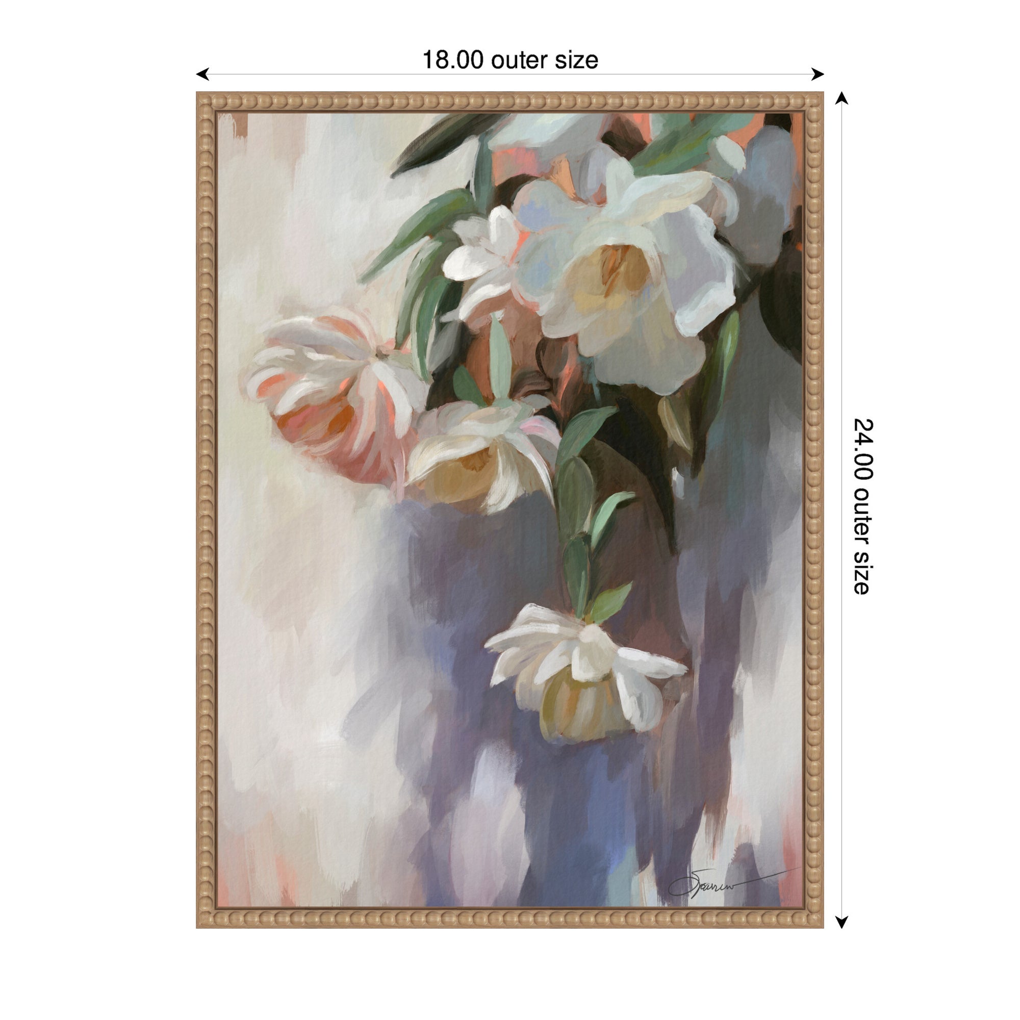 Sylvie Dangle Thumb Pastel Flower Bouquet Framed Canvas by Mary Sparrow