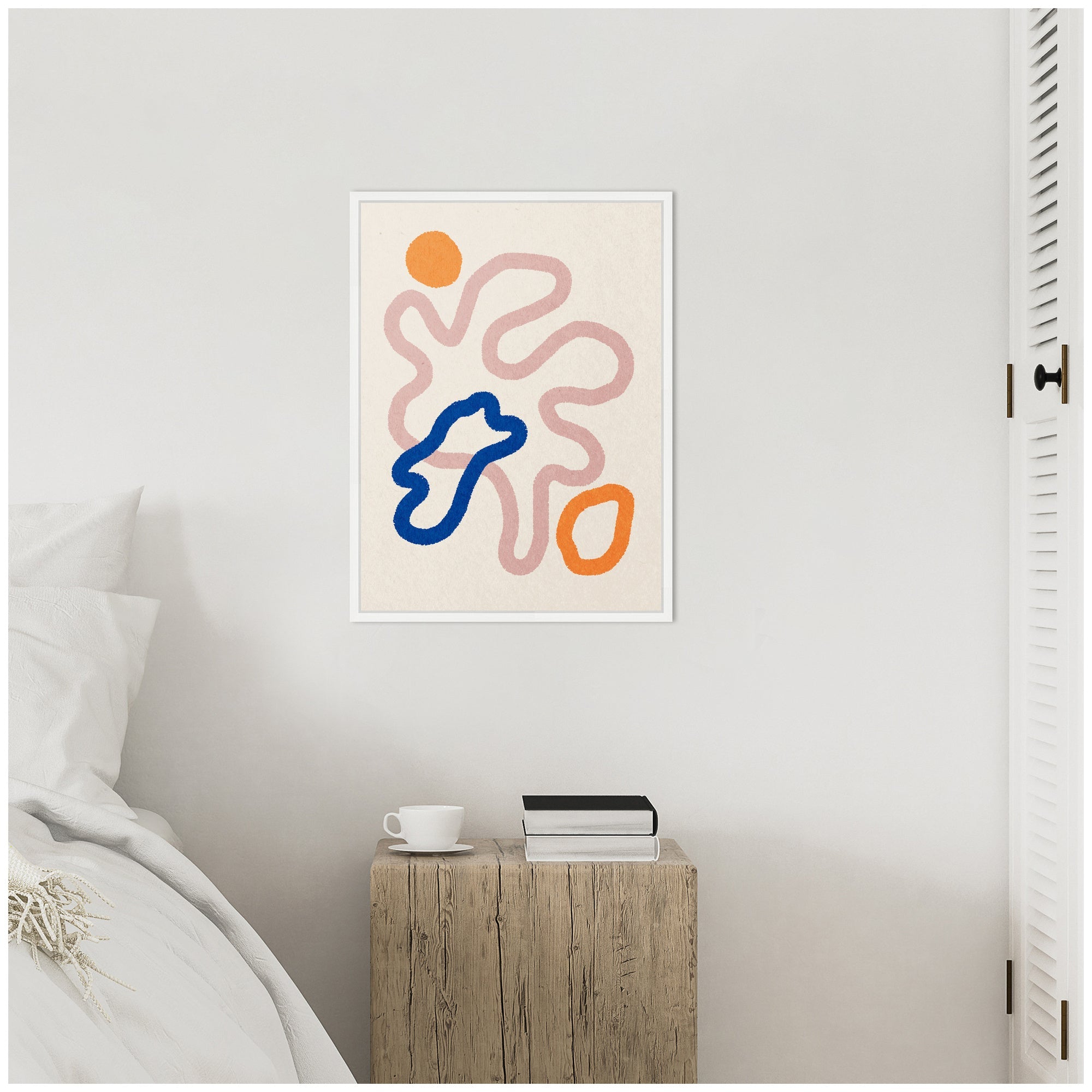 Sylvie Abstract Line Art Print 1 Framed Canvas by July Art Prints