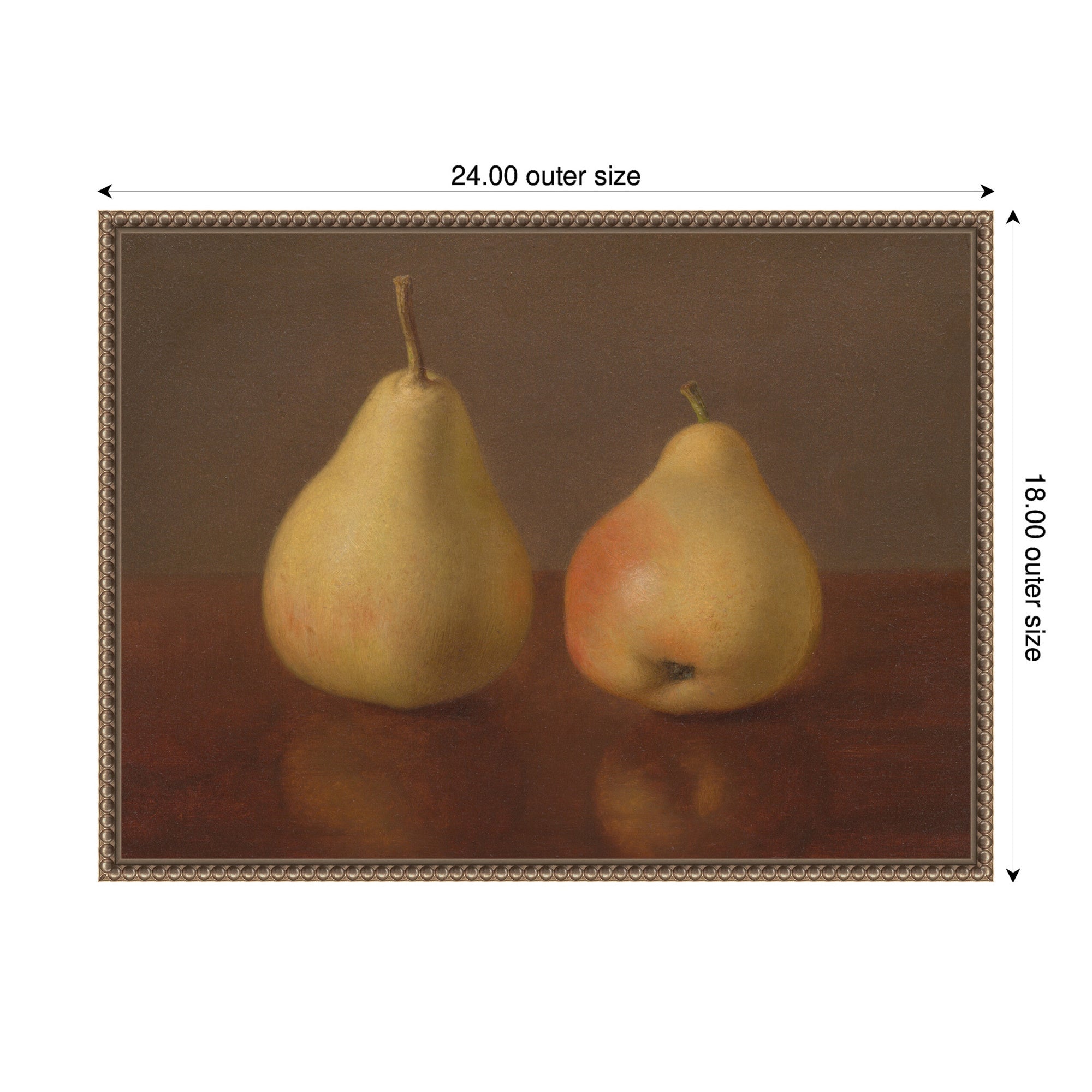 Two McLaughlin Pears by Jeremiah Pearson Hardy Framed Canvas Wall Art Print