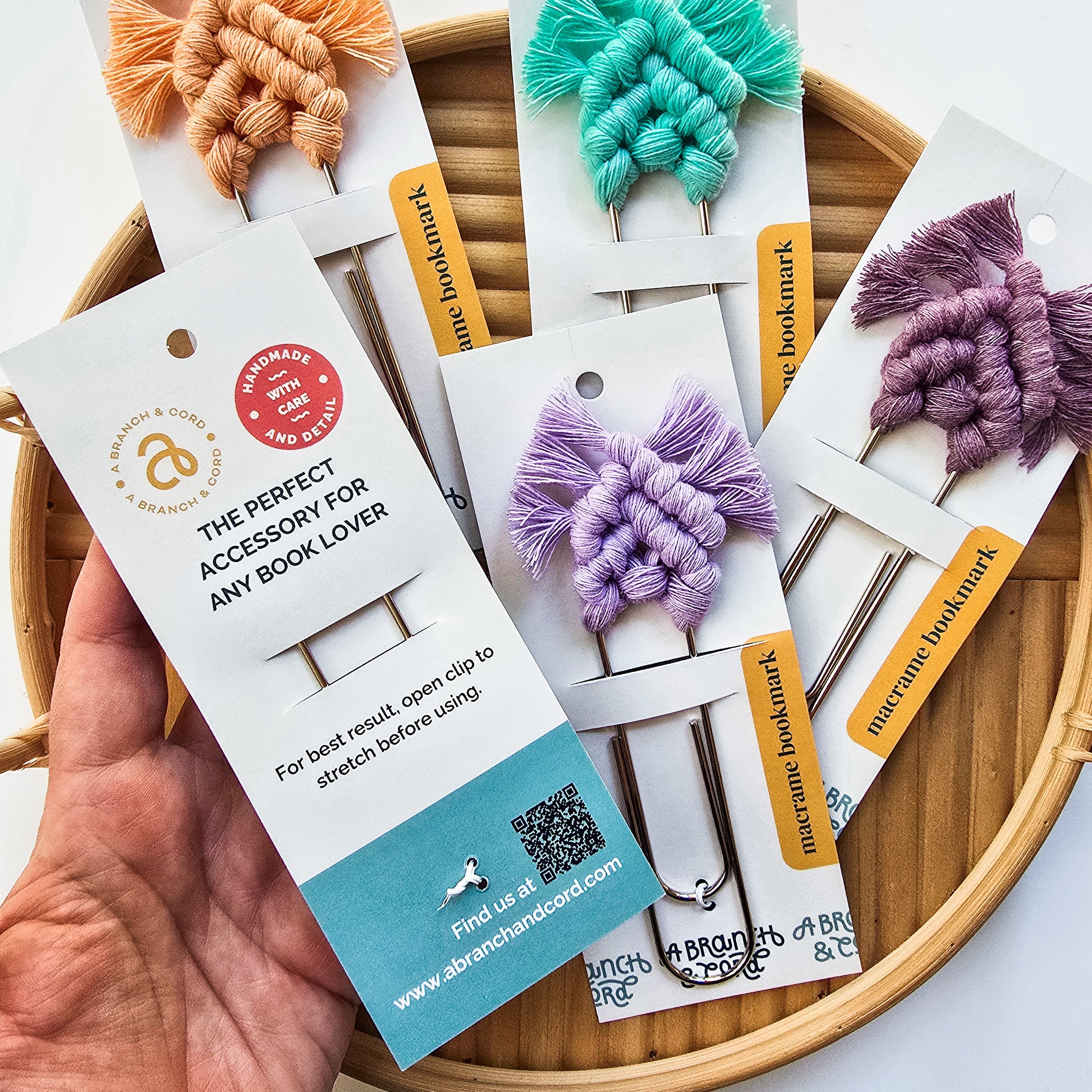 Macrame Pastel Bookmarks by A Branch & Cord