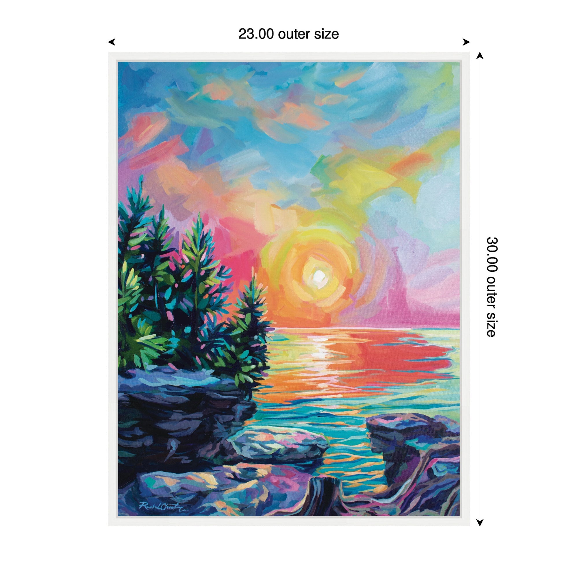 Sylvie Tangerine Sunrise Framed Canvas by Rachel Christopoulos