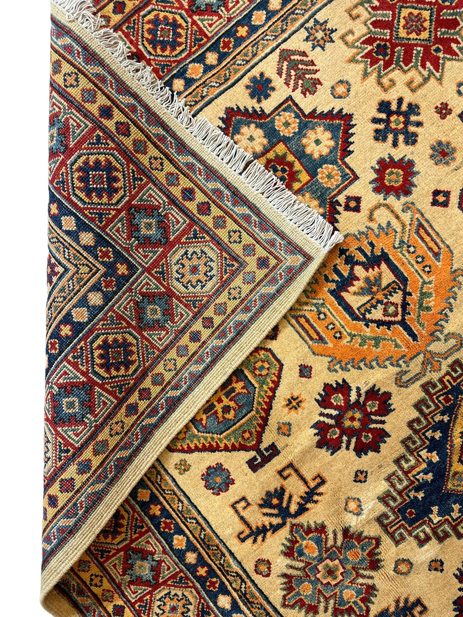 Fine Hand Knotted Afghani Super Kazak Rug 5 x 7 by Rugistan - product image 5 for Resin Society