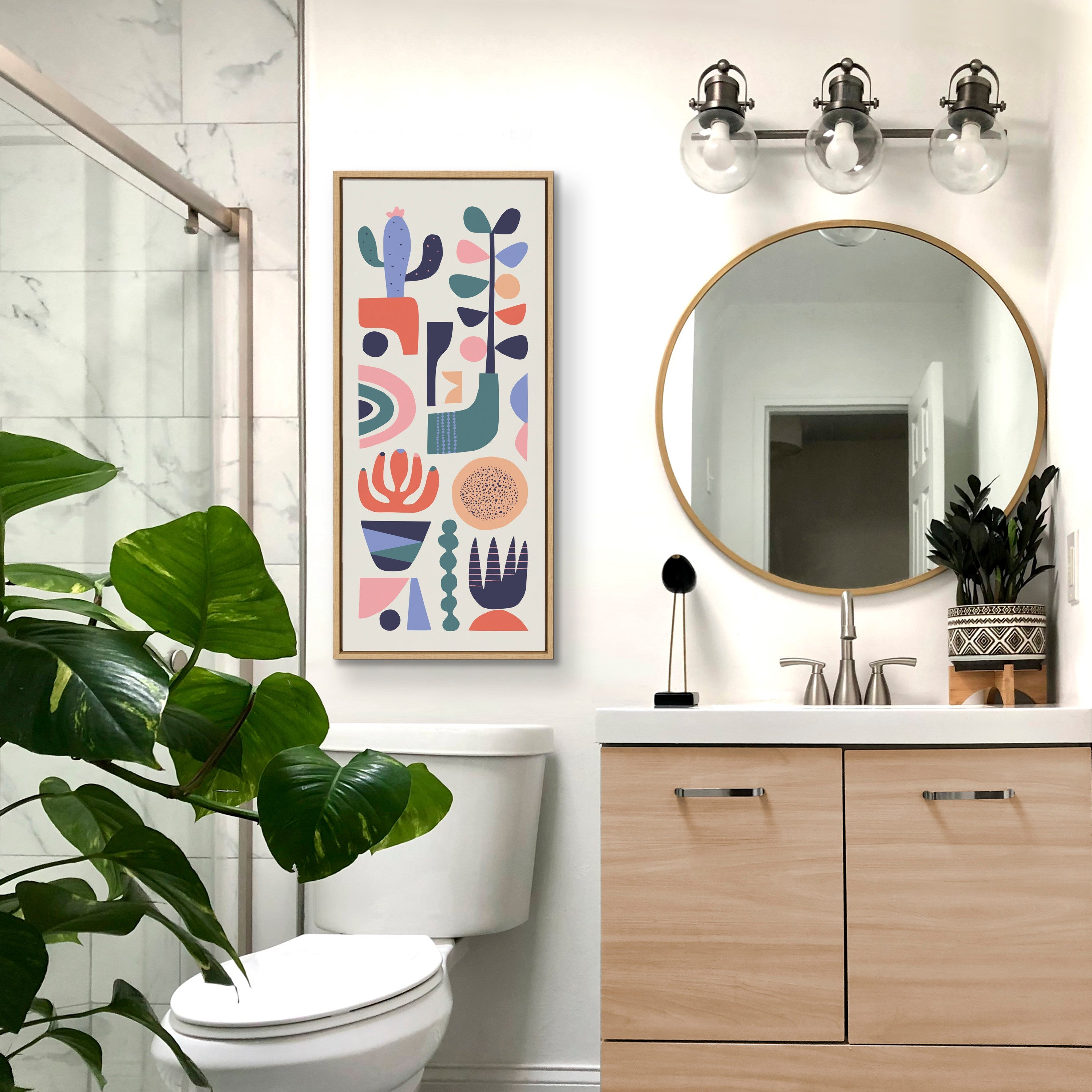 Sylvie Mid Century Succulents Framed Canvas by kateandlaurel - product image 15 for Resin Society