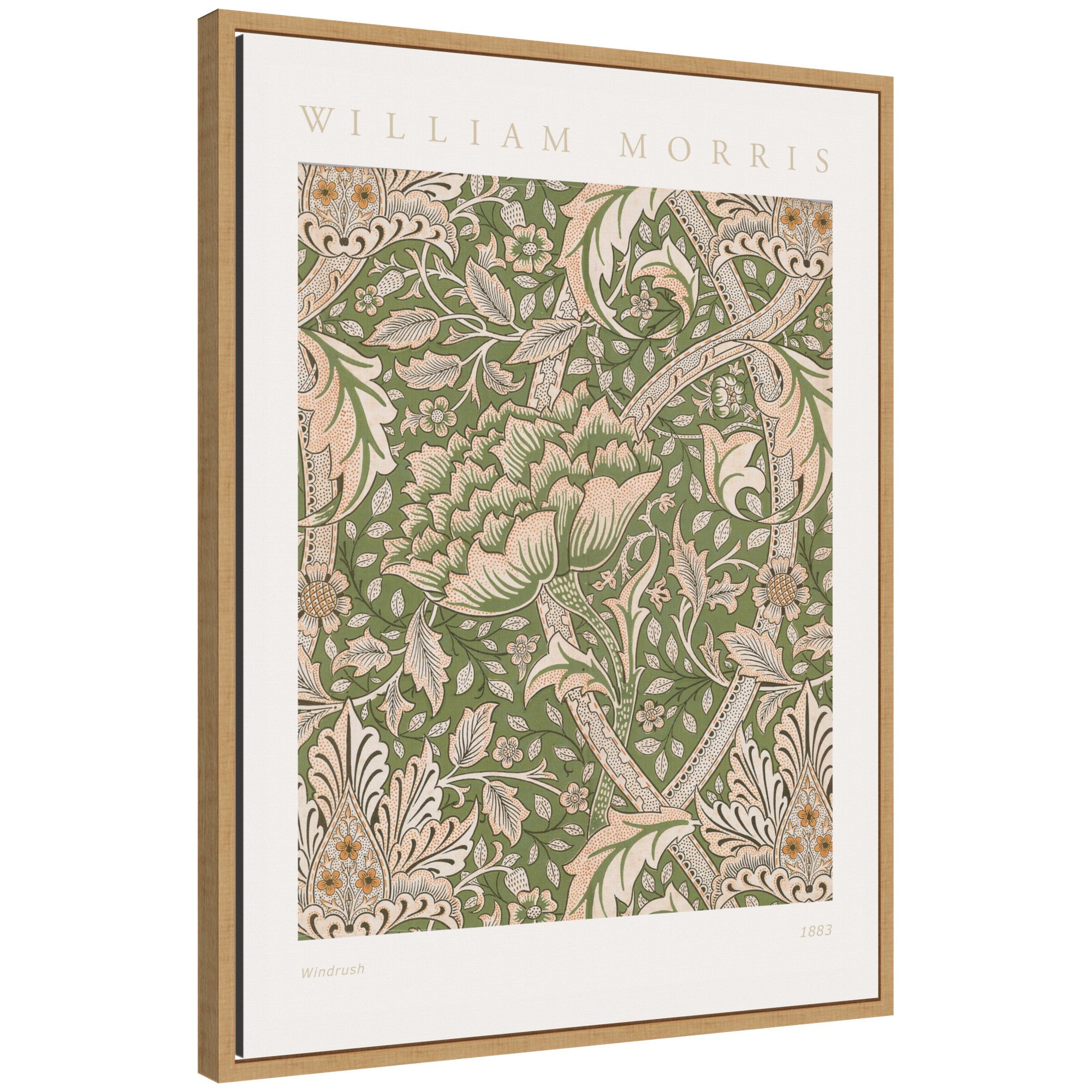 Sylvie Poster William Morris Windrush 1883 framed canvas art hanging on a wall