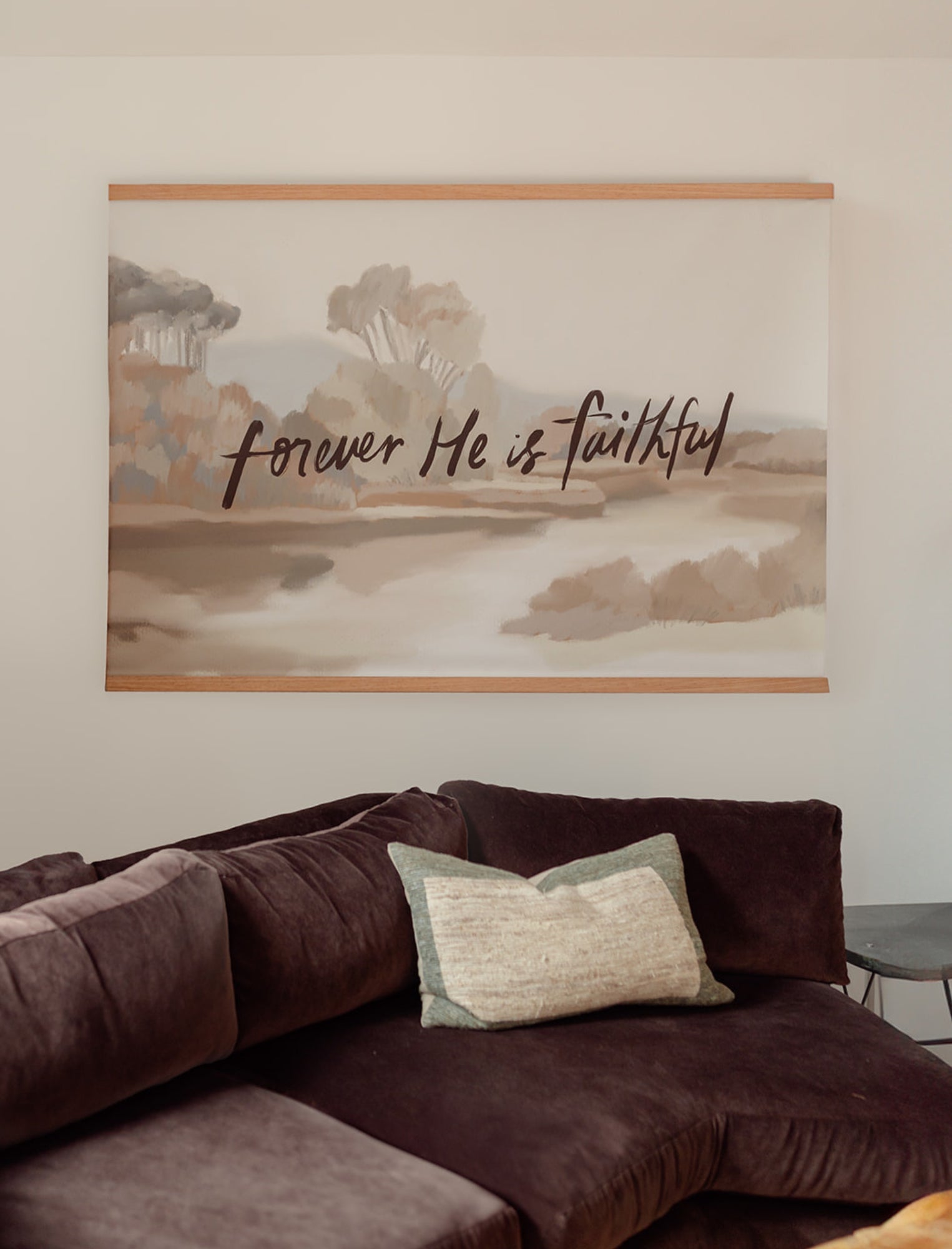 Large Canvas with Banner Wood: Forever He is Faithful by jenessawaitshop - product image 2 for Resin Society