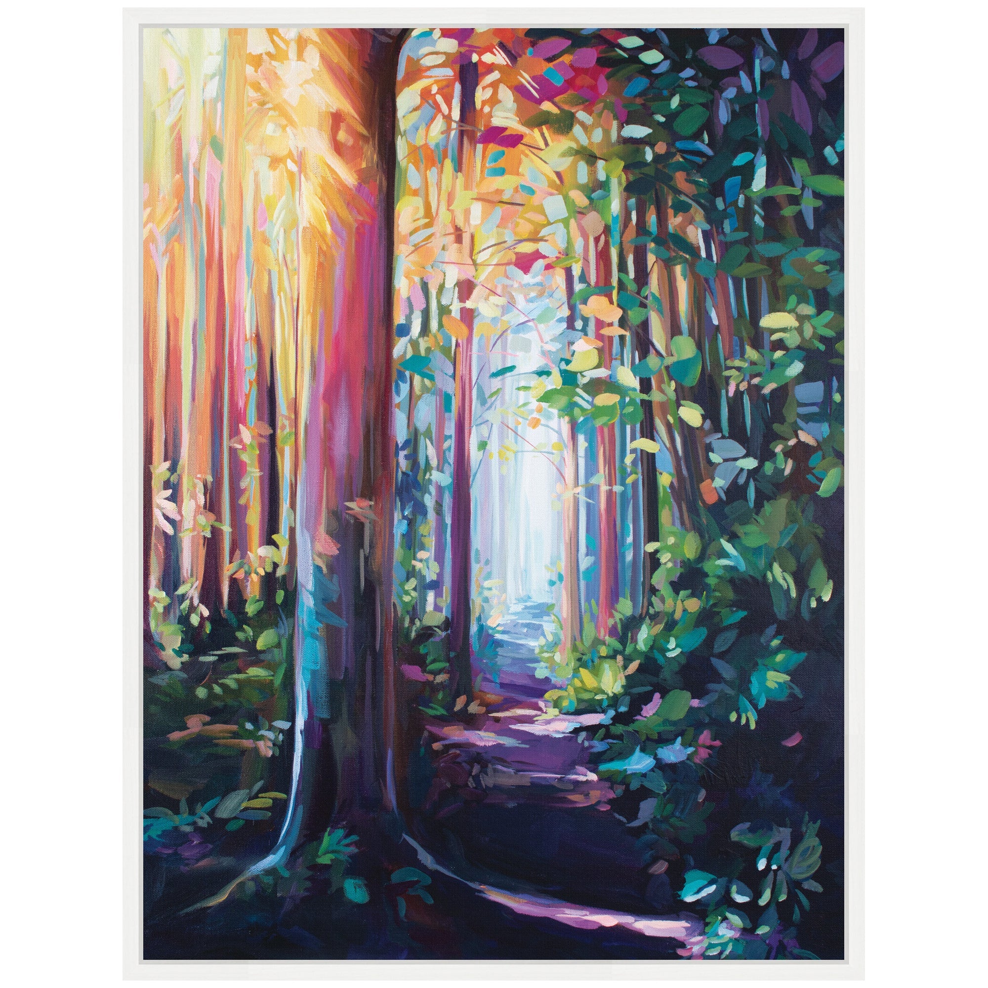 Sylvie Forest Path 2 Framed Canvas by Rachel Christopoulos