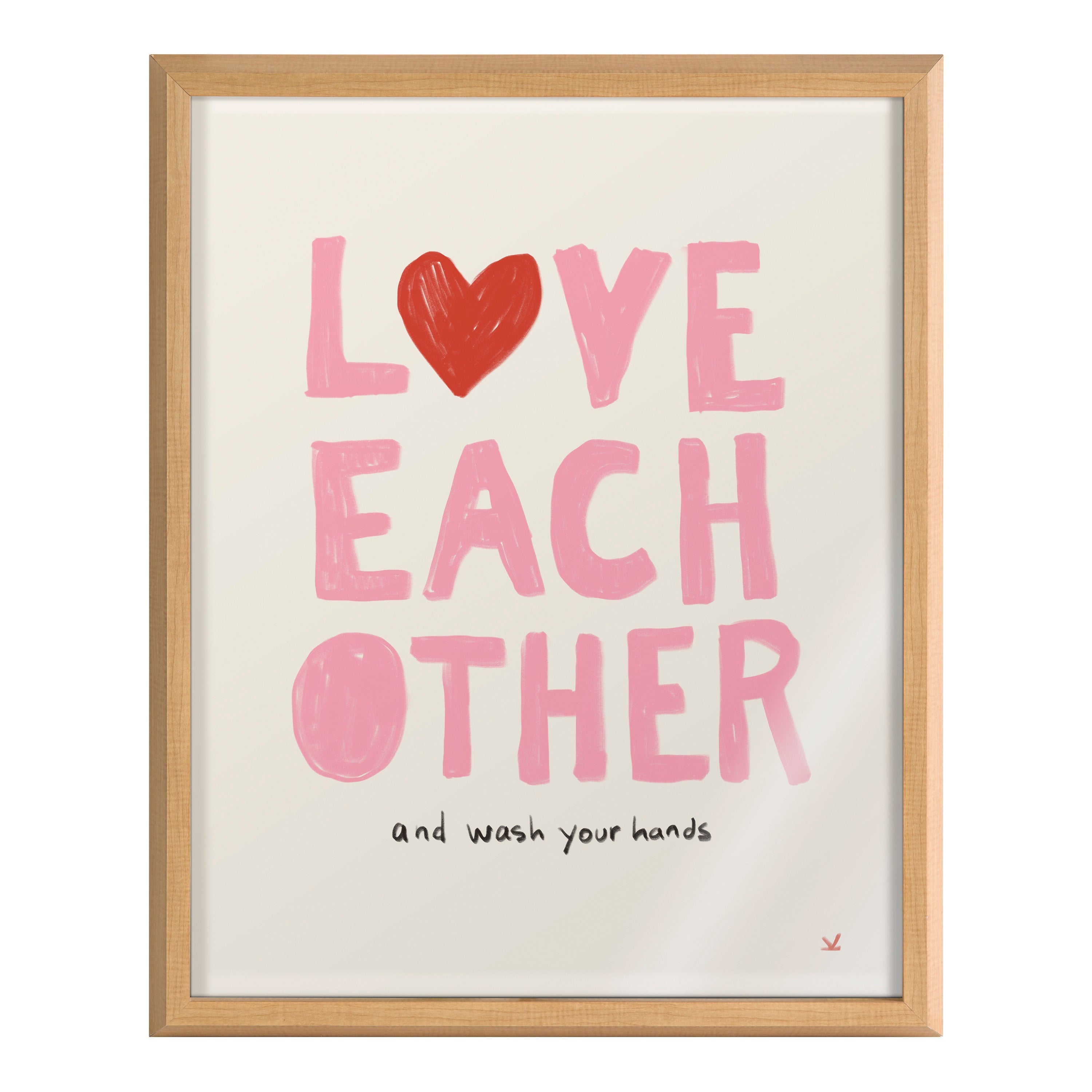 Blake Love Each Other Framed Printed Glass by Kelly Knaga by kateandlaurel - product image 2 for Resin Society