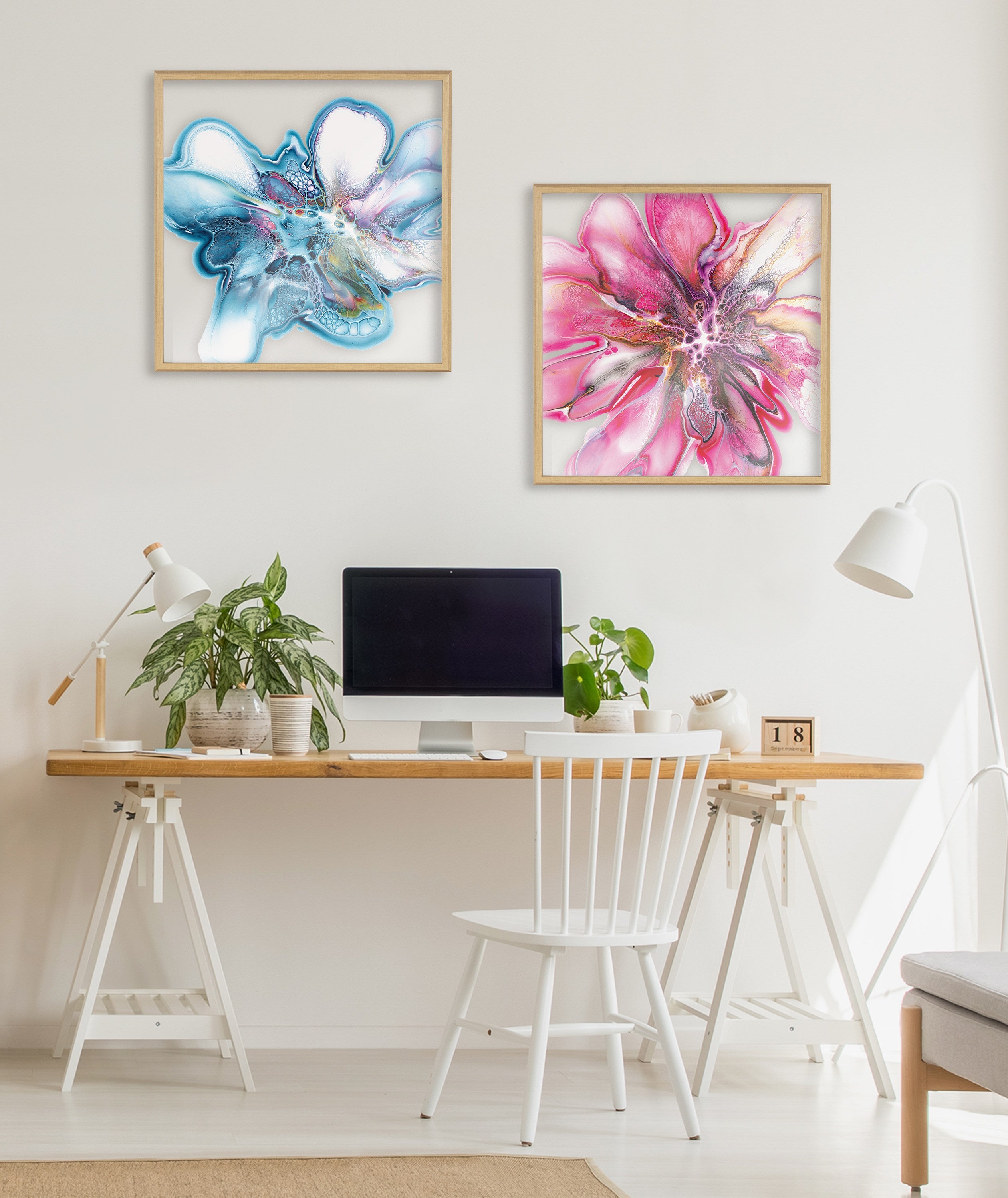 Blake Indigo Blooms Framed Printed Art by Xizhou Xie