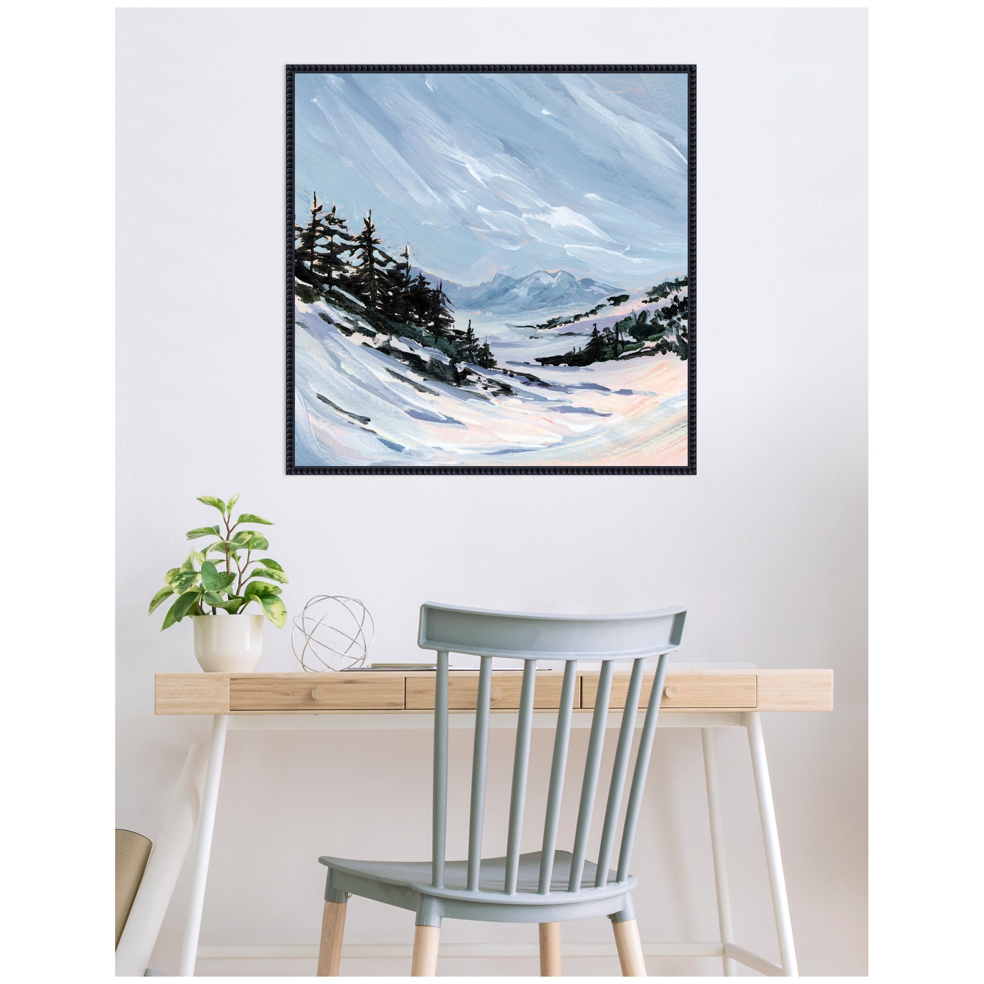 Ski Valley by Emily Kenney Framed Canvas Wall Art Print