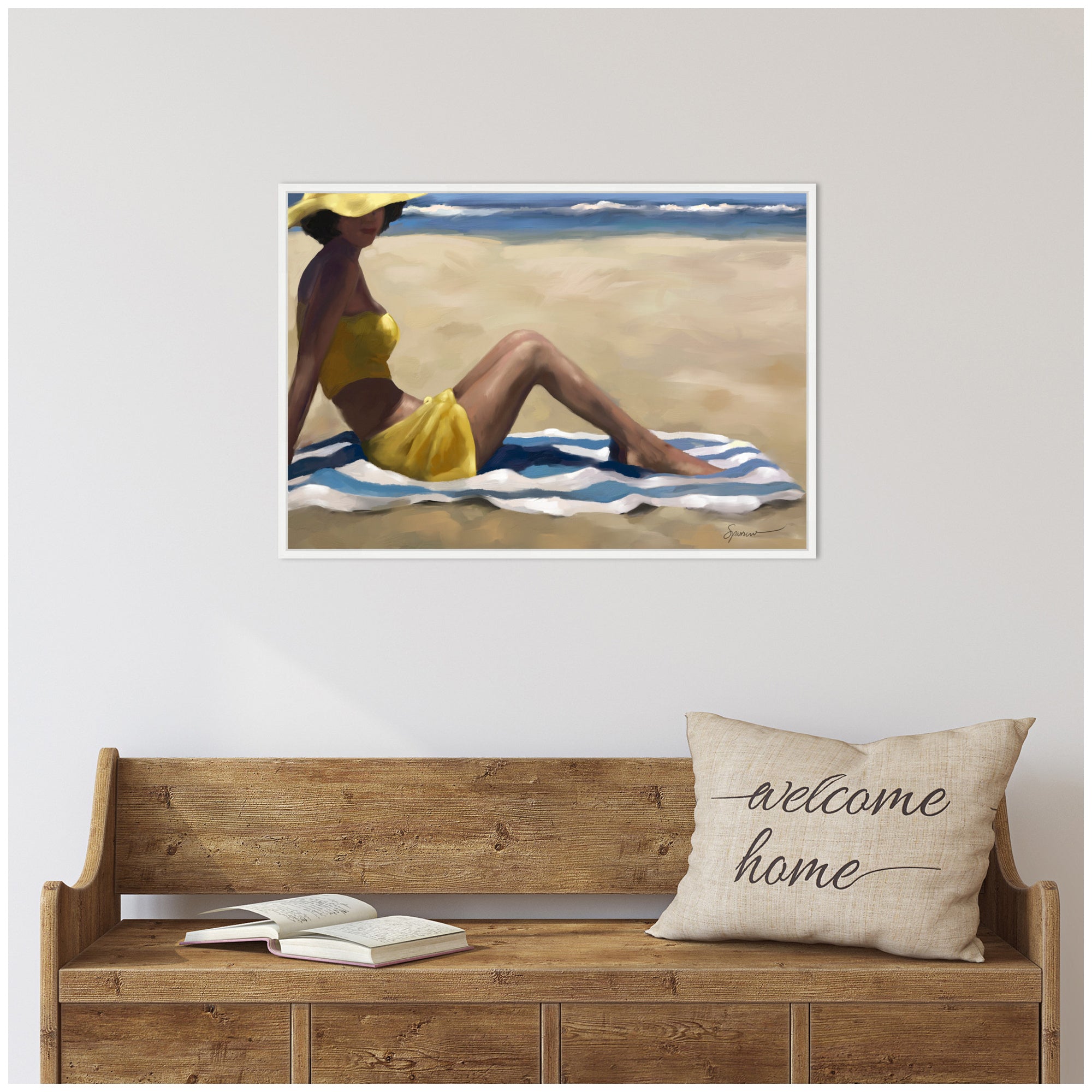 Sylvie Sunny Side Framed Canvas by Mary Sparrow