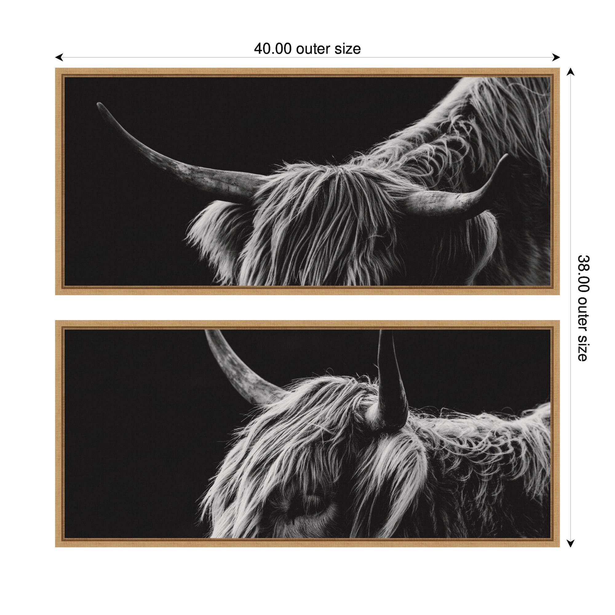 Natural Scottish Highland Panel 2 Piece Framed Canvas Wall Art Set by Crystal Lynn Collins
