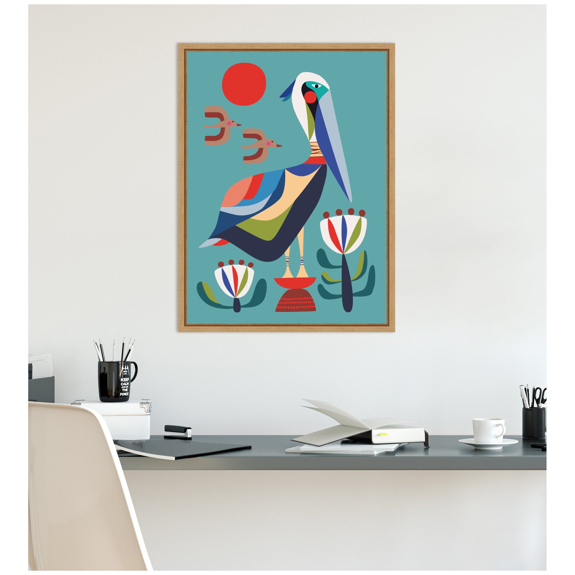 Pelican Garden by Rachel Lee Framed Canvas Wall Art Print