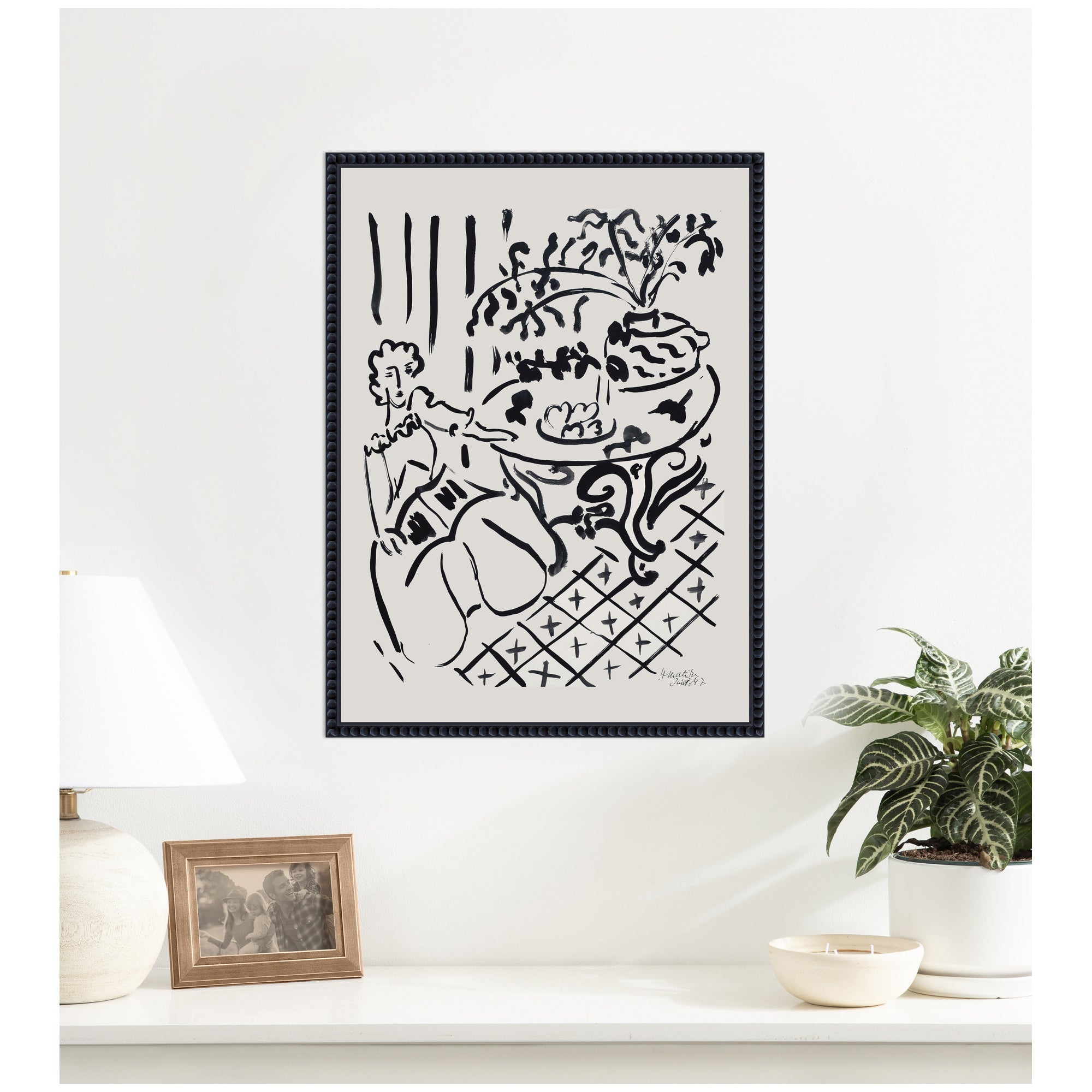 Fille assise a table 1947 Henri Matisse by Nostalgia Prints Framed Canvas Wall Art Print