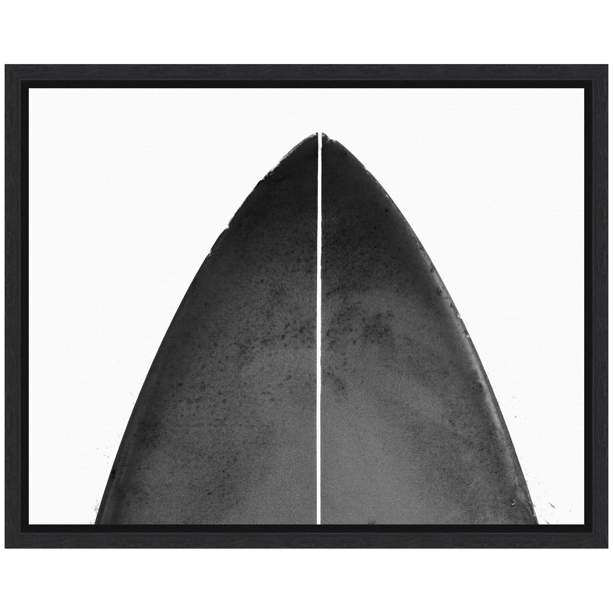 Sylvie Abstract Minimalist Coastal Black Surfboard Framed Canvas by Saint and Sailor Studios