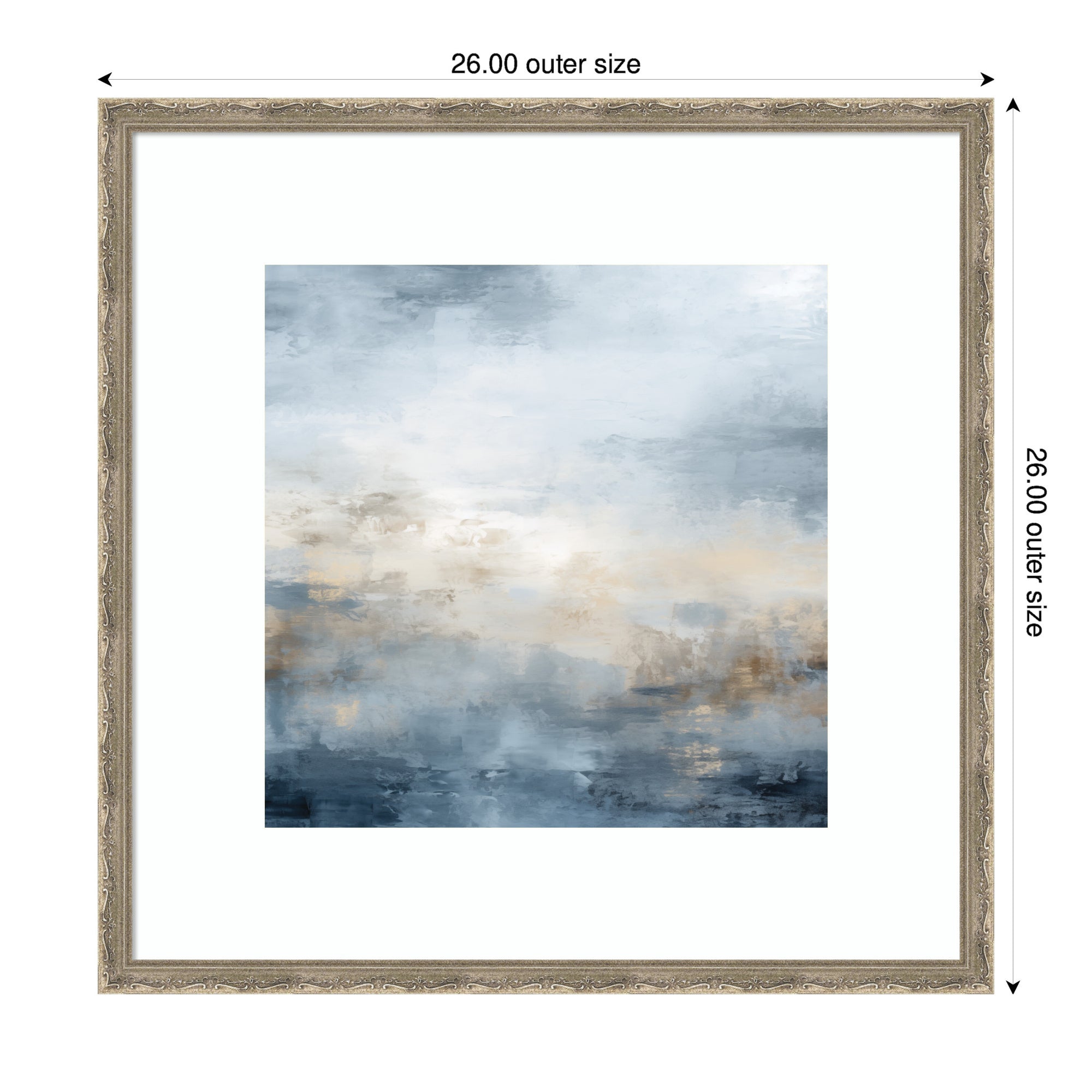 Tonal Abstract Oceanic Nautical Serenity Blue by The Creative Bunch Studio Framed Wall Art Print