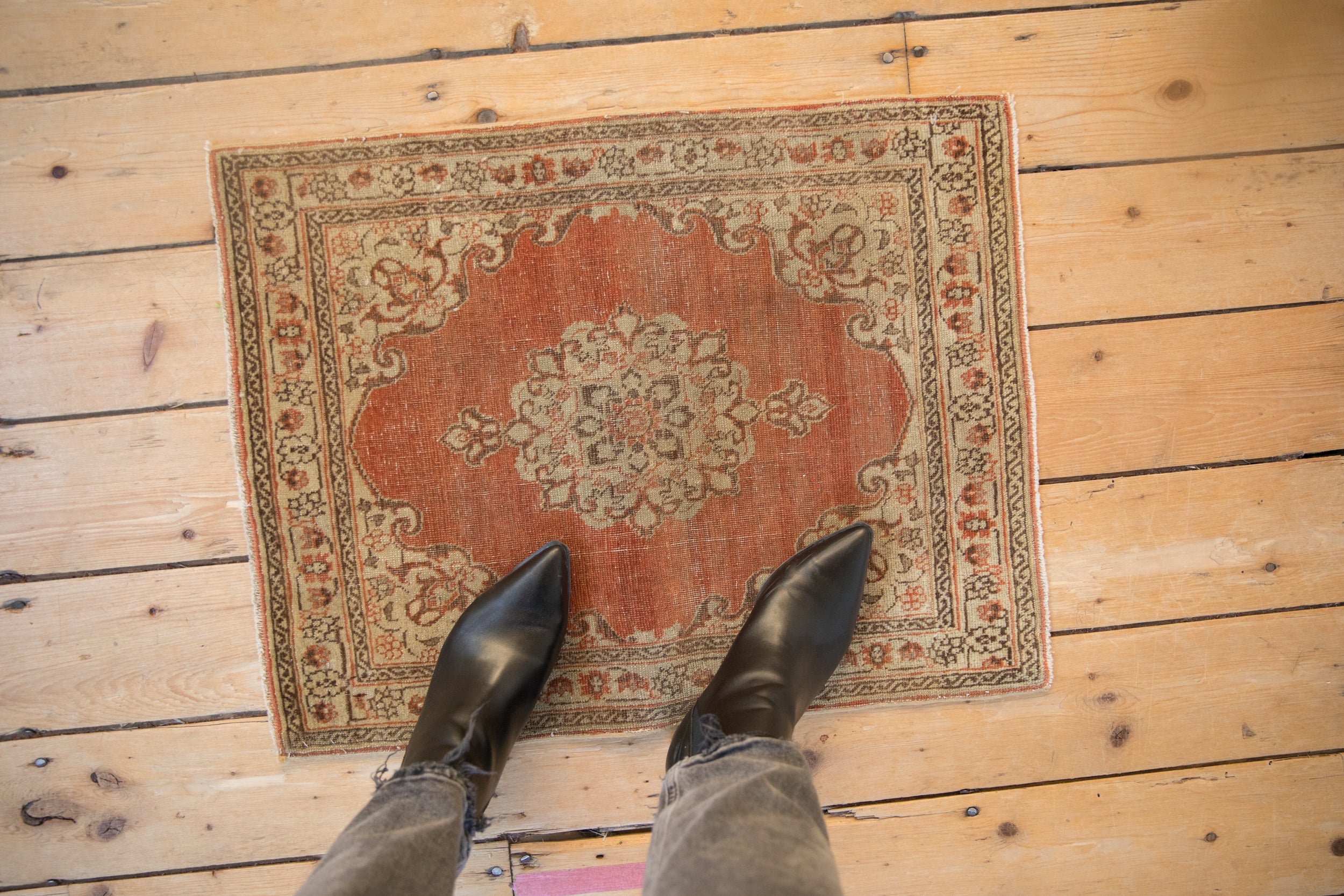 2x2.5 Distressed Antique Jalili Tabriz Rug Mat by Old New House® - product image 2 for Resin Society